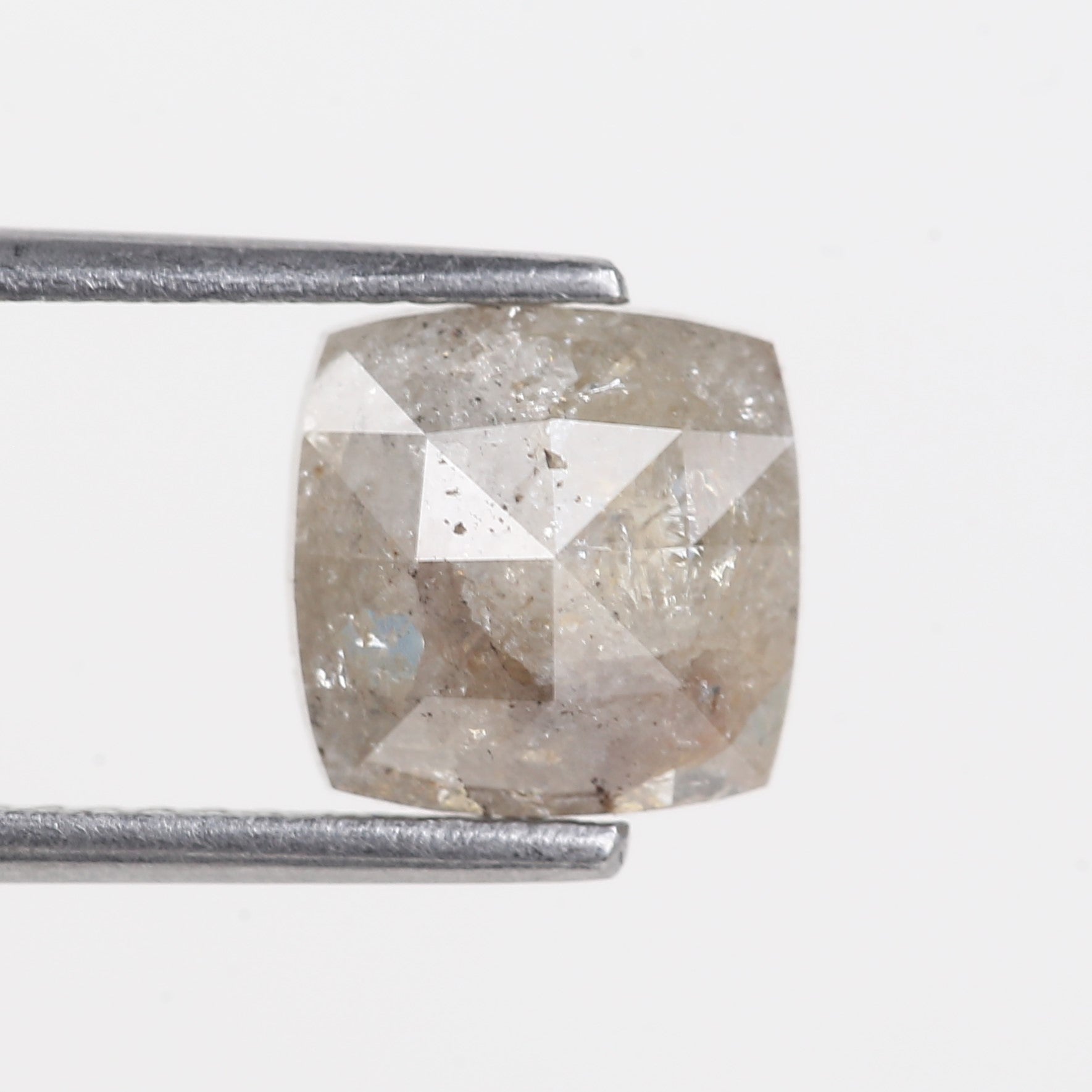 2.03 Carat Cushion Cut Natural Salt and Pepper Loose Diamond 7.73 MM