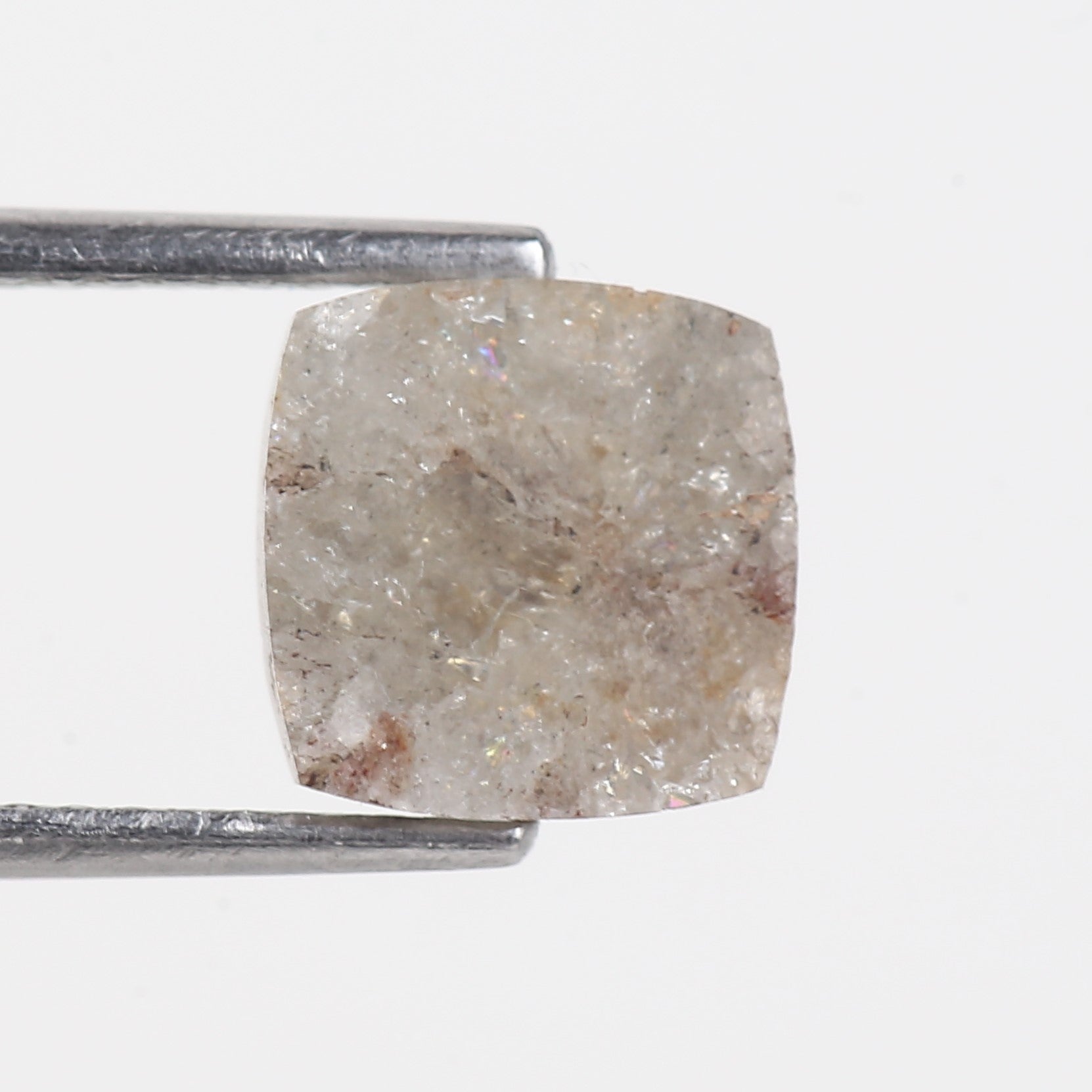 2.03 Carat Cushion Cut Natural Salt and Pepper Loose Diamond 7.73 MM