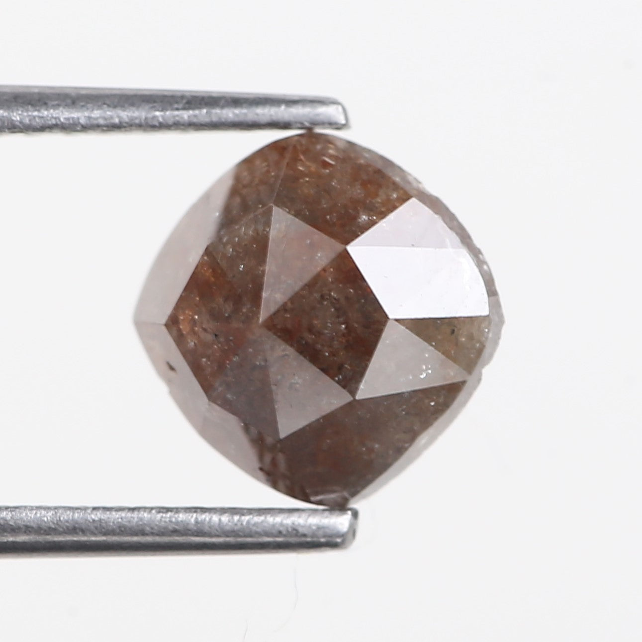 1.70 Carat Natural Brown Cushion Cut Salt and Pepper Diamond 7.05 MM