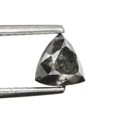 0.76 Carat 5.2 MM Natural Gray Trillion Cut Salt and Pepper Diamond - Blackdiamond