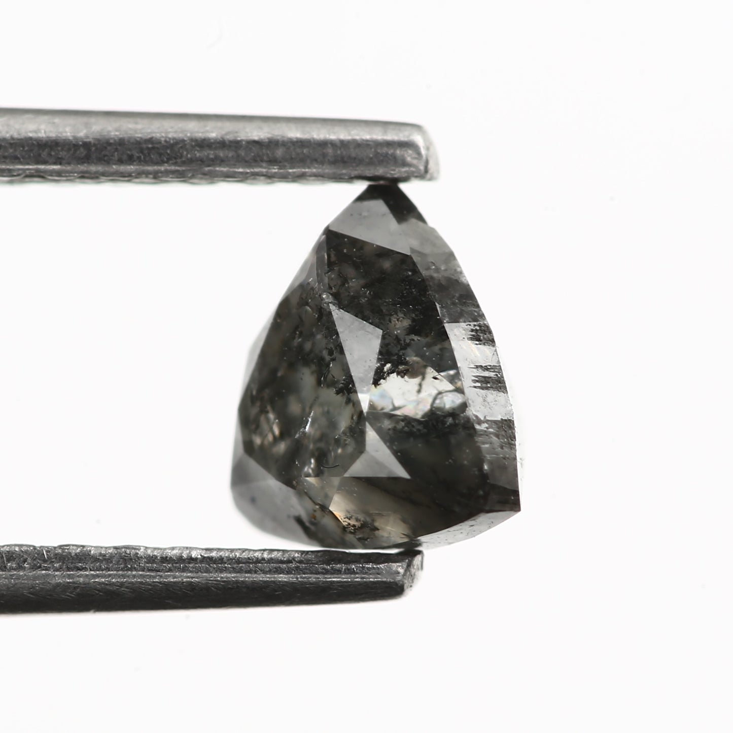 0.76 Carat 5.2 MM Natural Gray Trillion Cut Salt and Pepper Diamond - Blackdiamond