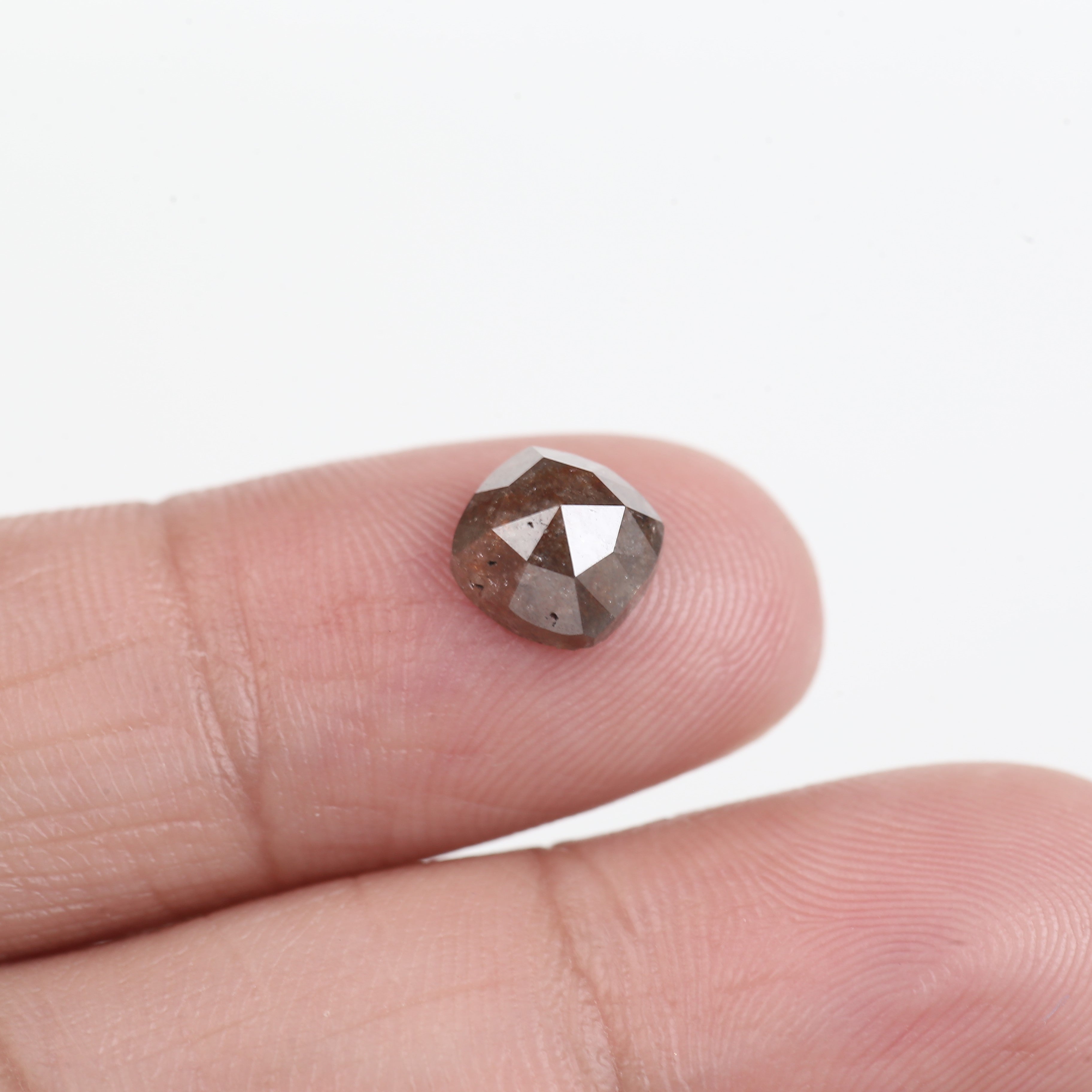 1.70 Carat Natural Brown Cushion Cut Salt and Pepper Diamond 7.05 MM