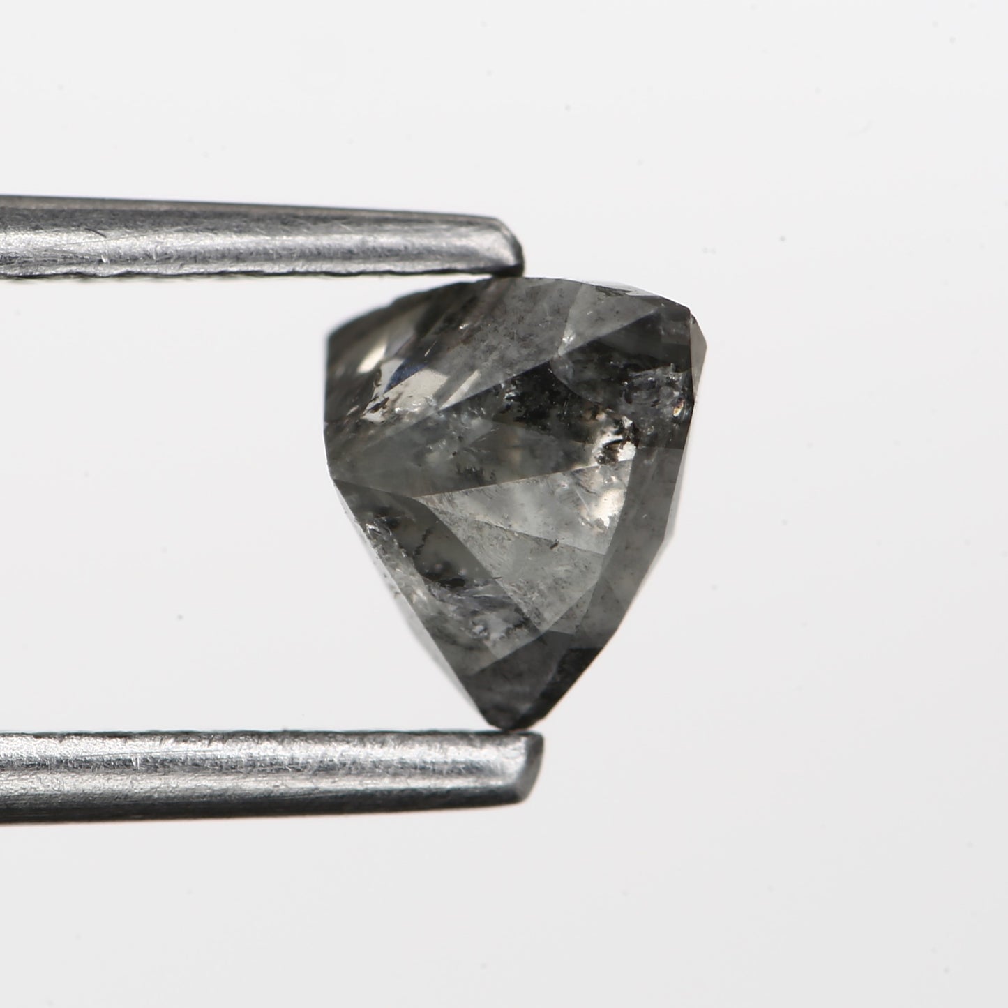 0.76 Carat 5.2 MM Natural Gray Trillion Cut Salt and Pepper Diamond - Blackdiamond