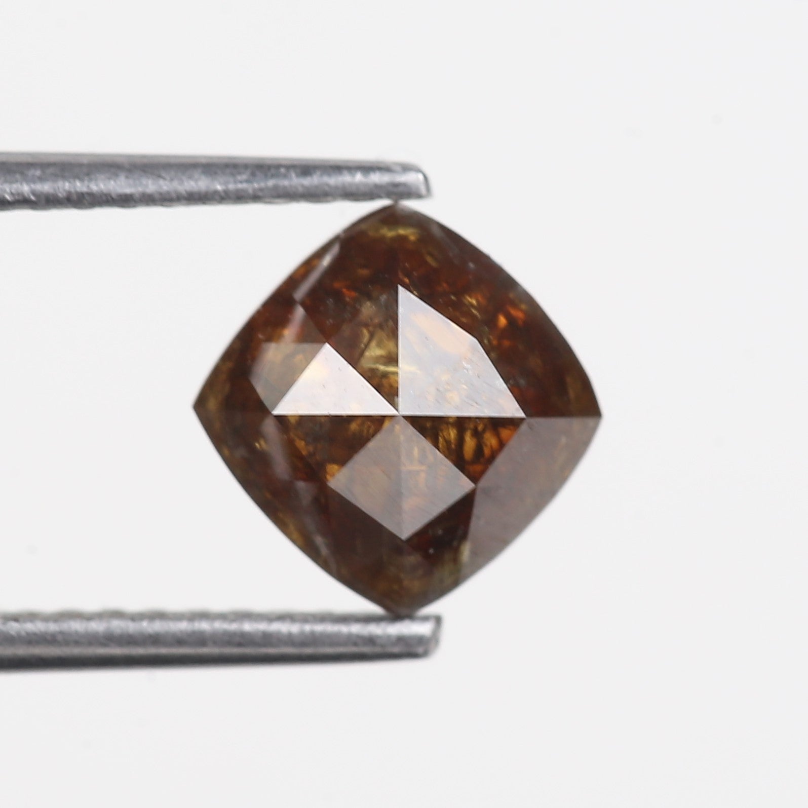 1.48 Carat Fancy Deep Brown Cushion Loose Salt and Pepper Diamond 6.51 MM