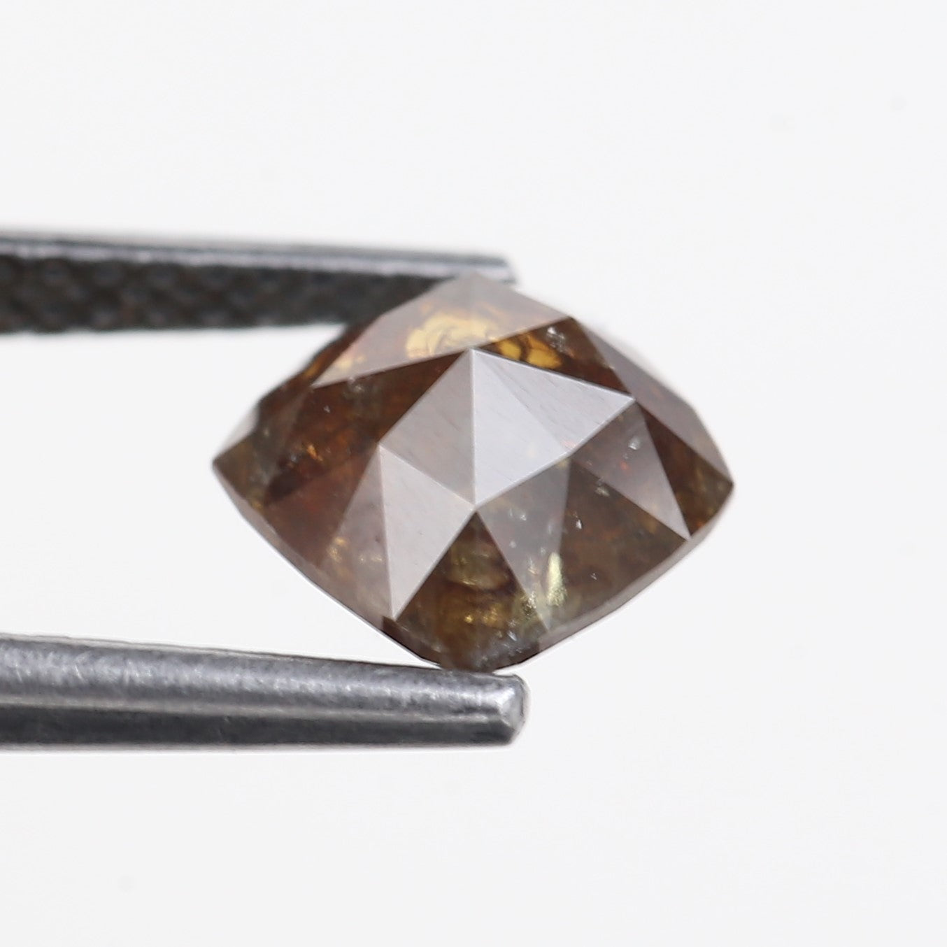 1.48 Carat Fancy Deep Brown Cushion Loose Salt and Pepper Diamond 6.51 MM