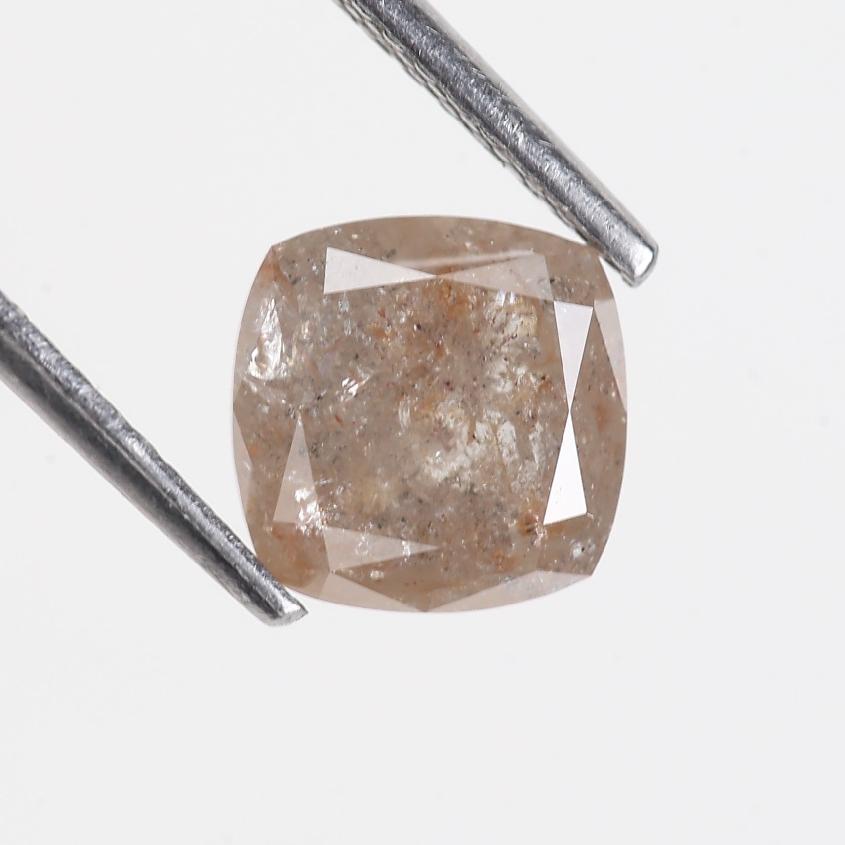 2.03 Carat Natural  Cushion Rose cut Salt and Pepper Diamond 7 MM