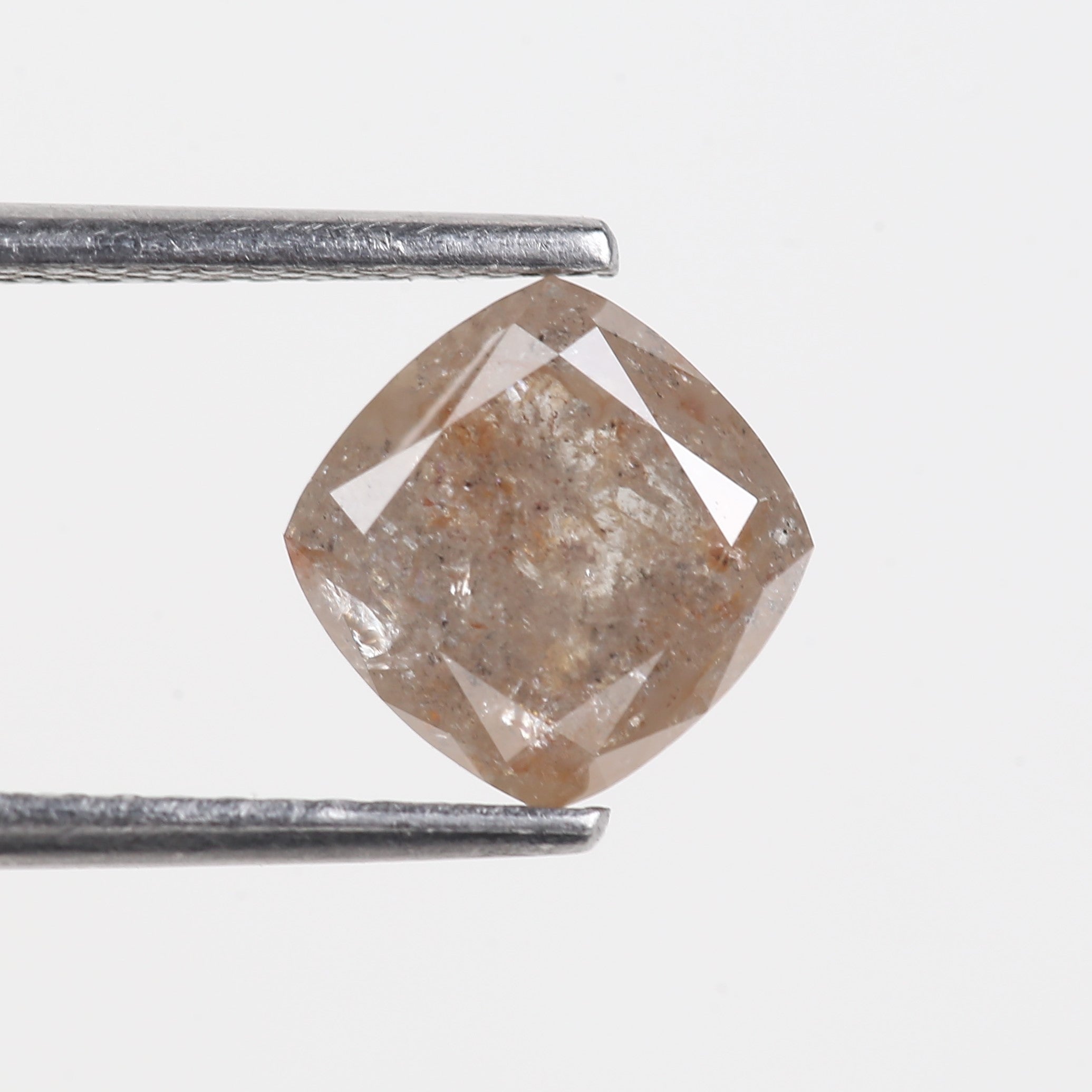 2.03 Carat Natural  Cushion Rose cut Salt and Pepper Diamond 7 MM