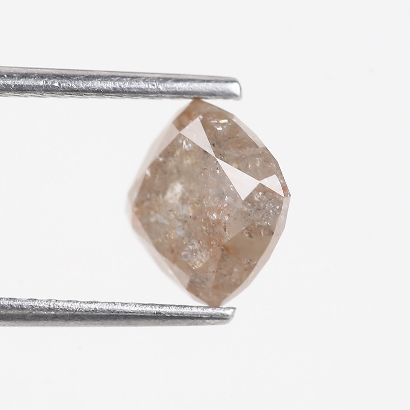 2.03 Carat Natural  Cushion Rose cut Salt and Pepper Diamond 7 MM