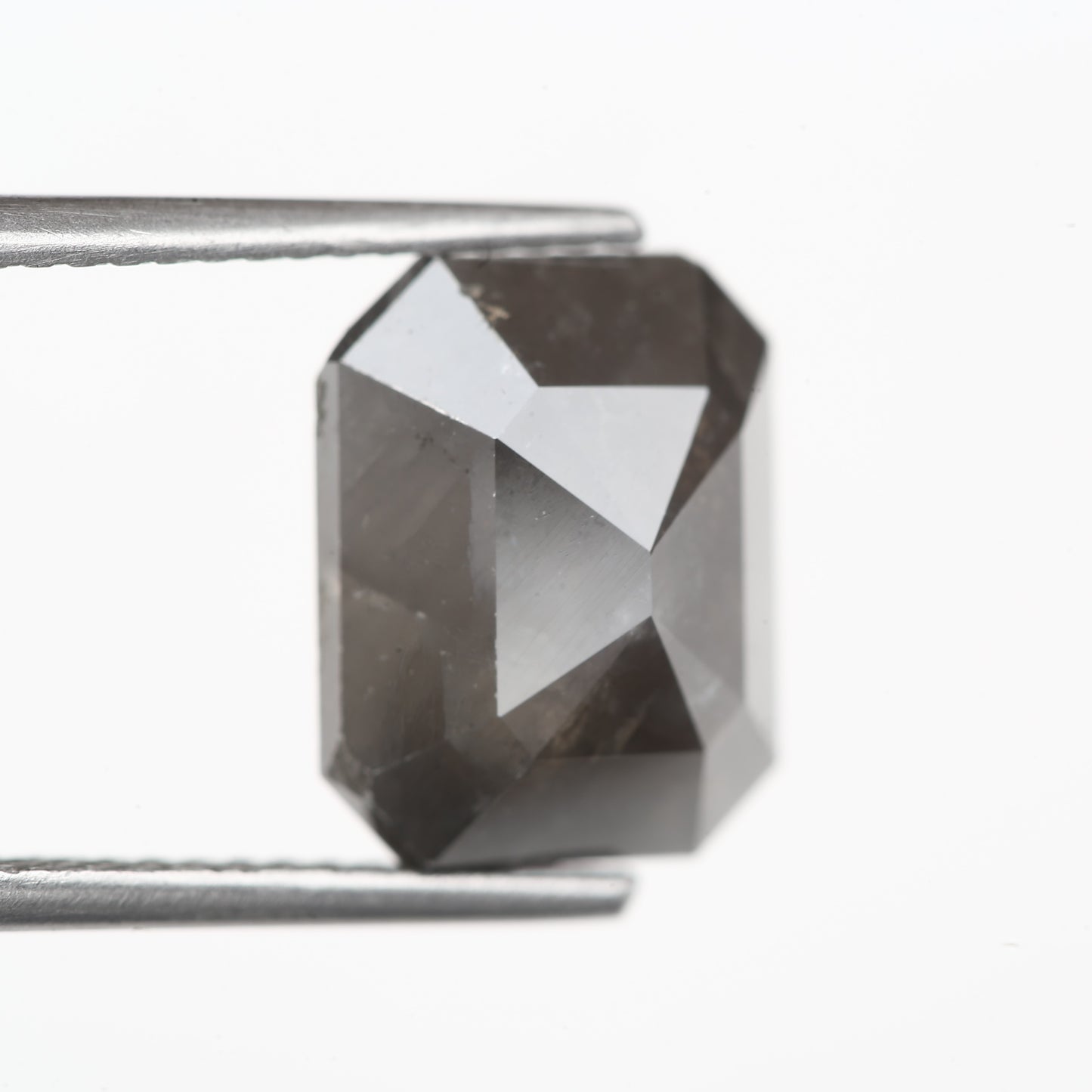 4.65 Carat 10.6 MM Fancy Gray Emerald Cut Salt and Pepper Diamond - Blackdiamond