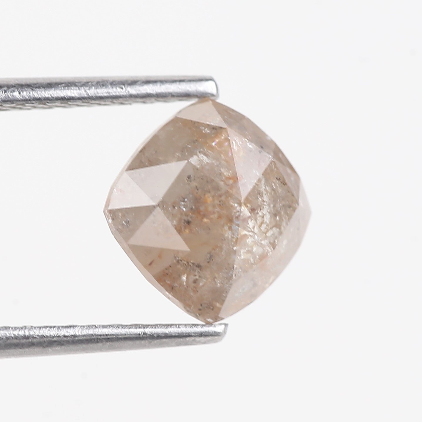 2.03 Carat Natural  Cushion Rose cut Salt and Pepper Diamond 7 MM