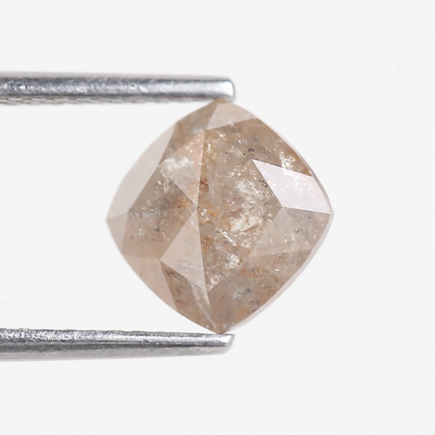 2.03 Carat Natural  Cushion Rose cut Salt and Pepper Diamond 7 MM