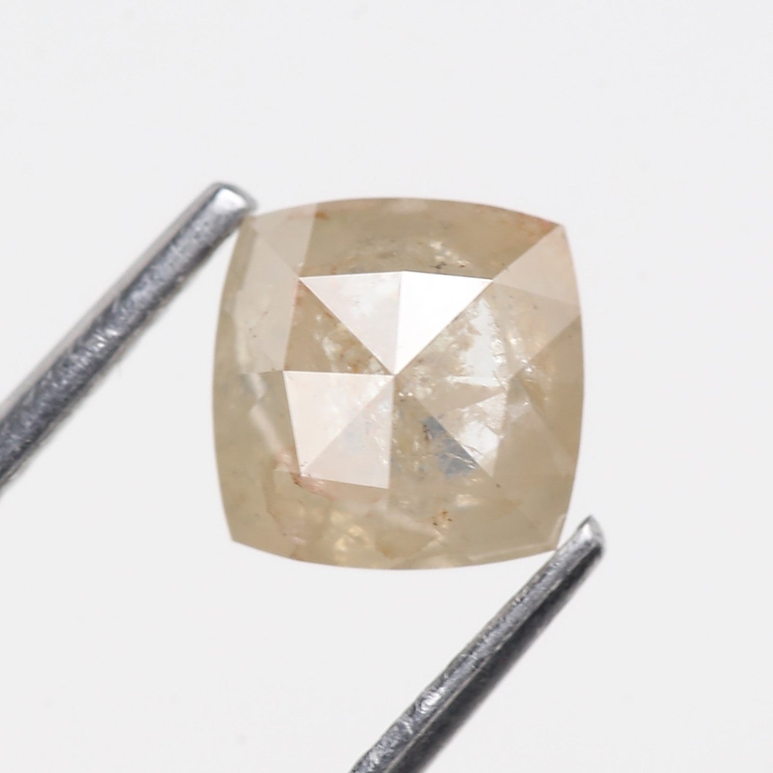 1.78 Carat Double Cut Cushion Salt and Pepper Diamond 6.45 MM