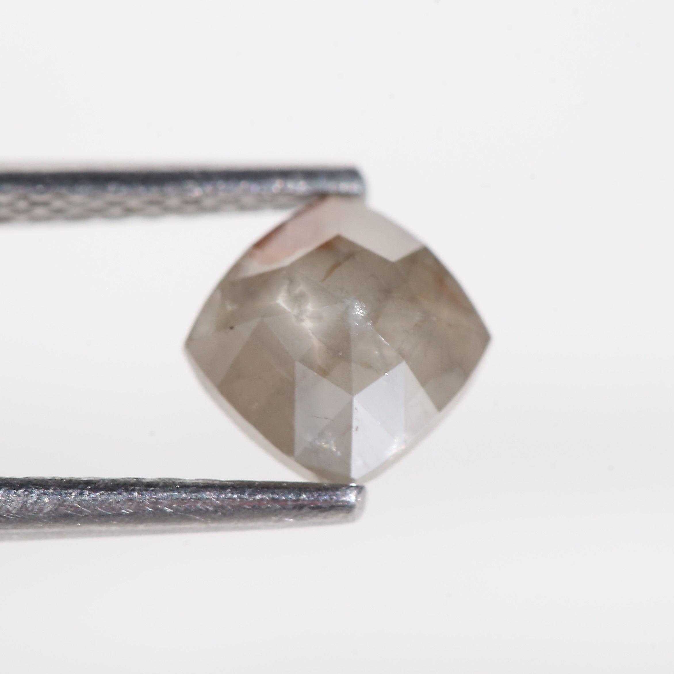 1 Carat Cushion Cut Grey Salt and Pepper Natural Diamond 5.6 MM