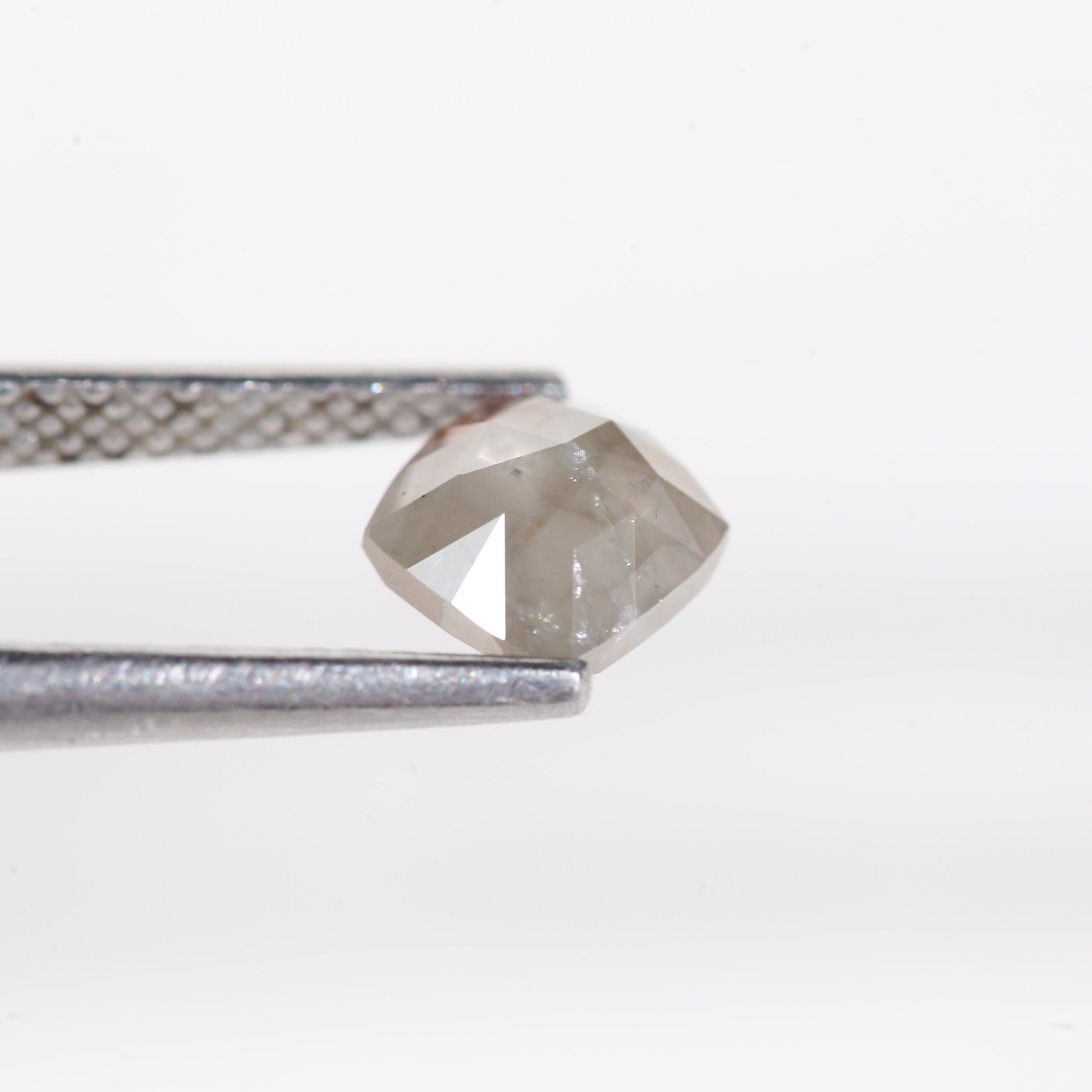 1 Carat Cushion Cut Grey Salt and Pepper Natural Diamond 5.6 MM