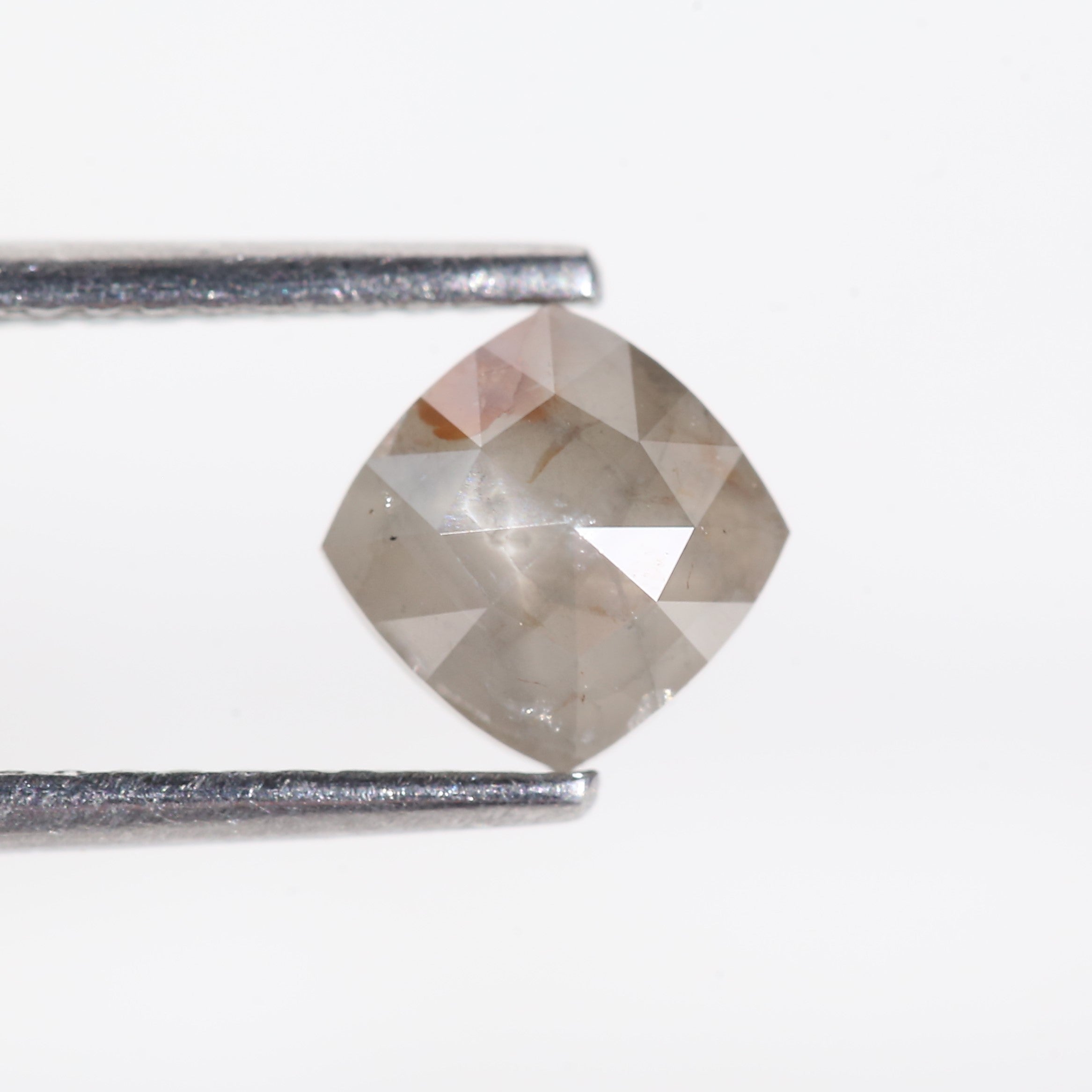 1 Carat Cushion Cut Grey Salt and Pepper Natural Diamond 5.6 MM