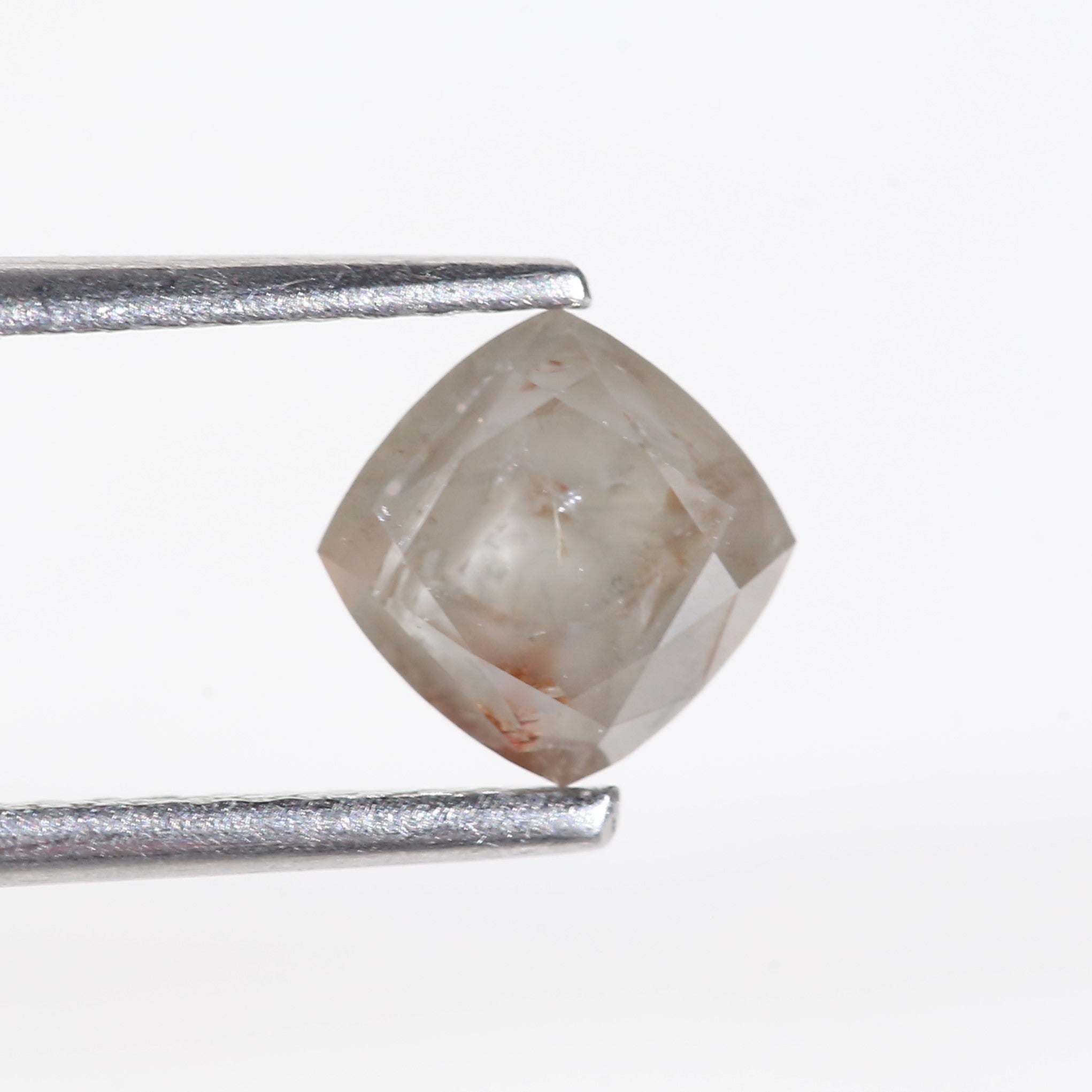 1 Carat Cushion Cut Grey Salt and Pepper Natural Diamond 5.6 MM