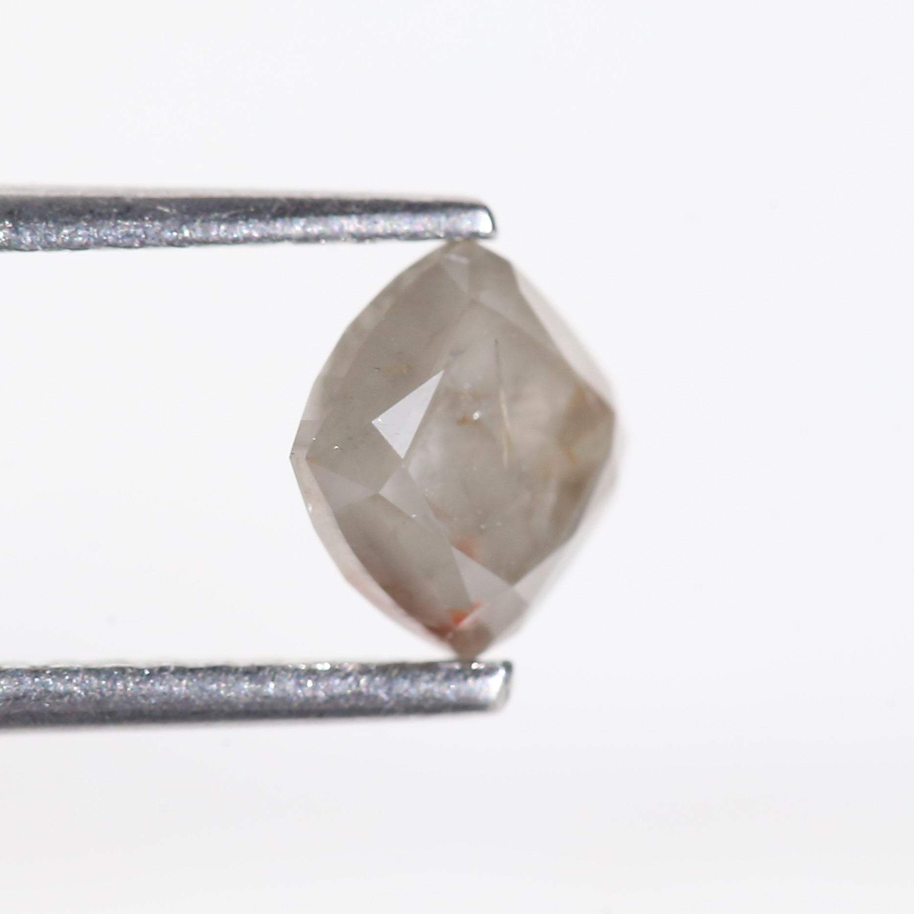 1 Carat Cushion Cut Grey Salt and Pepper Natural Diamond 5.6 MM