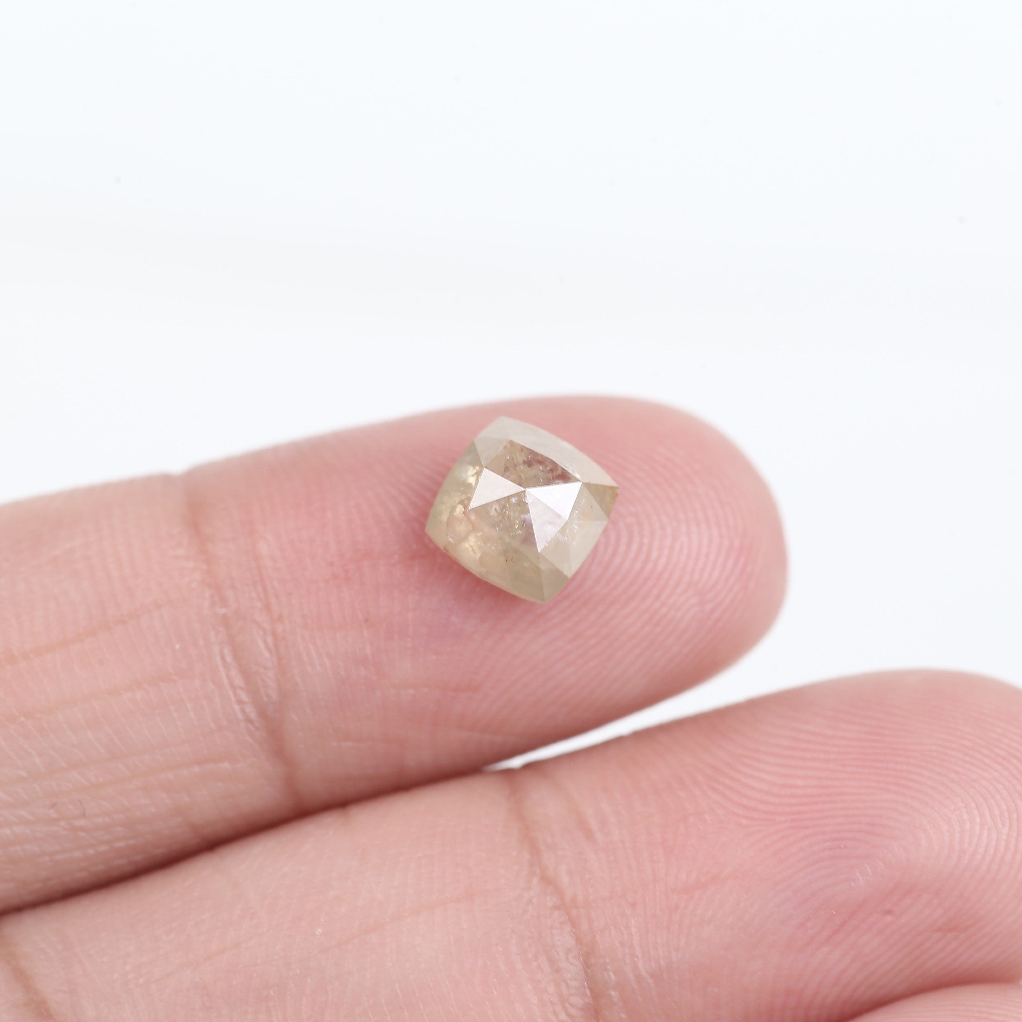 1.78 Carat Double Cut Cushion Salt and Pepper Diamond 6.45 MM