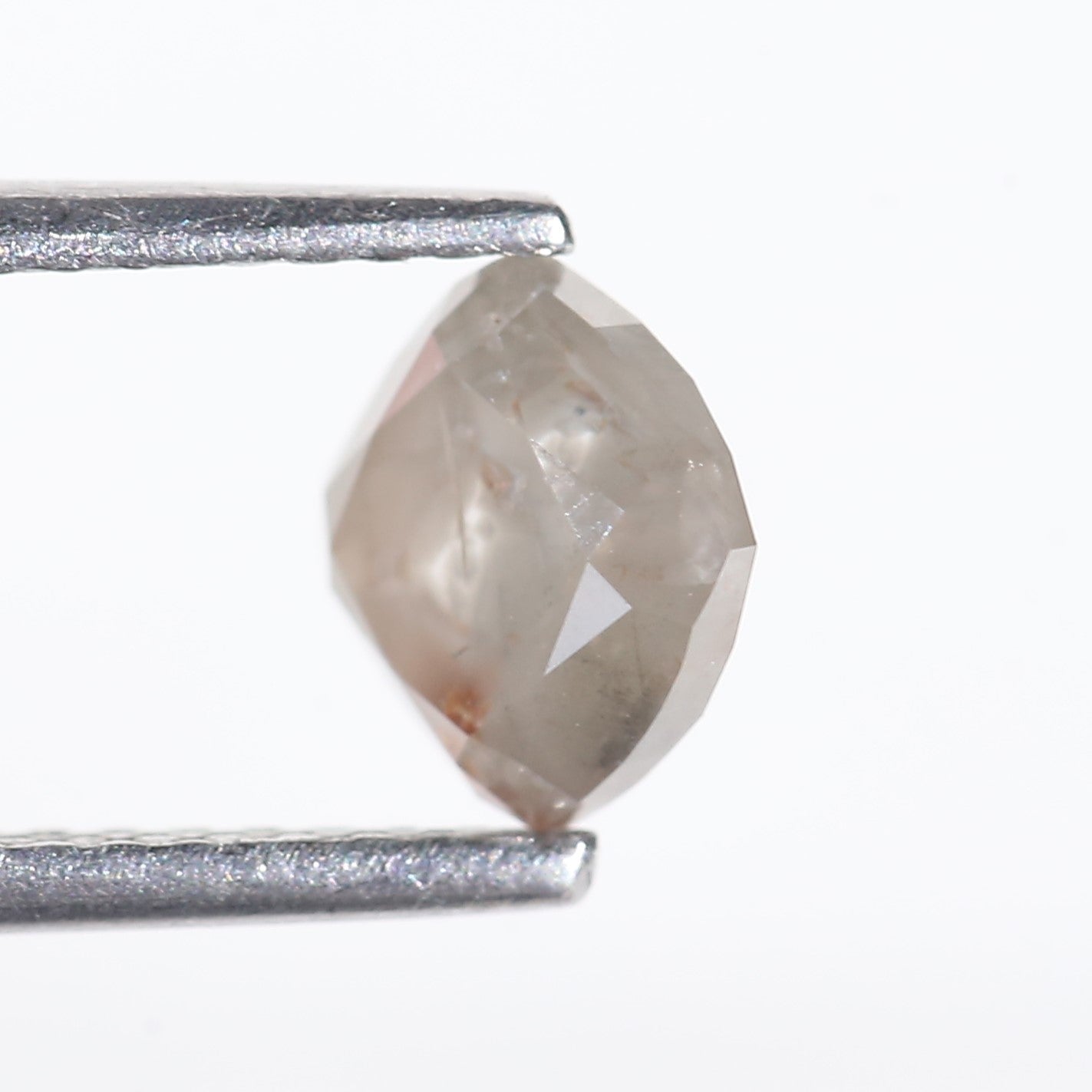 1 Carat Cushion Cut Grey Salt and Pepper Natural Diamond 5.6 MM