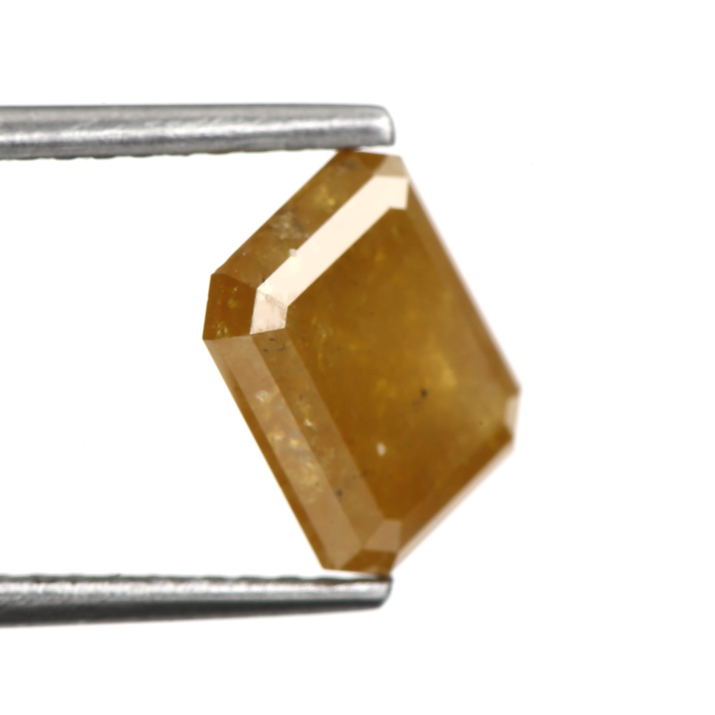 1.78 Carat 7.7 MM Rustic Yellow Emerald Cut Salt and Pepper Diamond - Blackdiamond