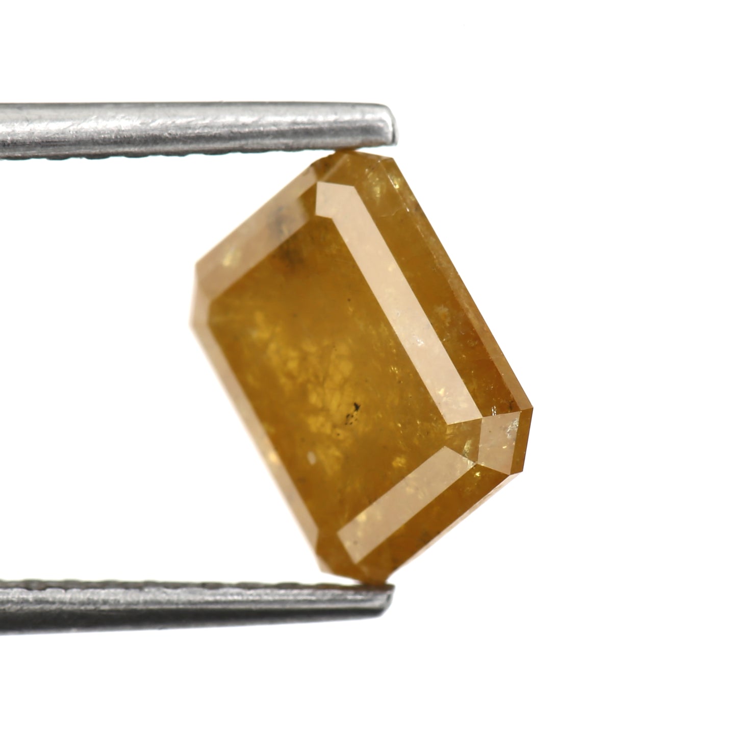 1.78 Carat 7.7 MM Rustic Yellow Emerald Cut Salt and Pepper Diamond - Blackdiamond