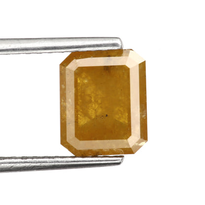 1.78 Carat 7.7 MM Rustic Yellow Emerald Cut Salt and Pepper Diamond - Blackdiamond