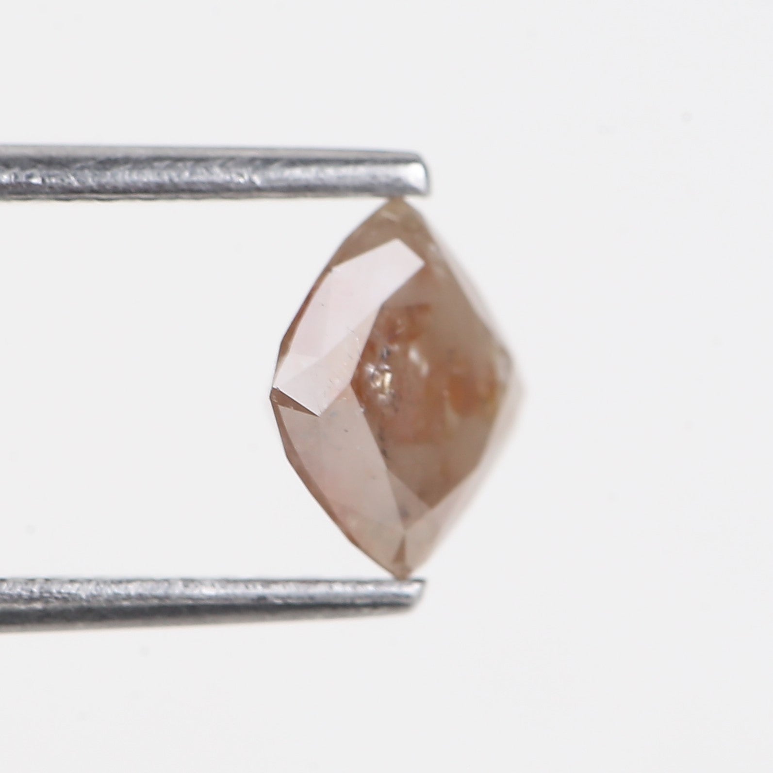 0.98 Carat Natural Cushion Peach Brown Salt And Pepper Diamond 5.93 MM