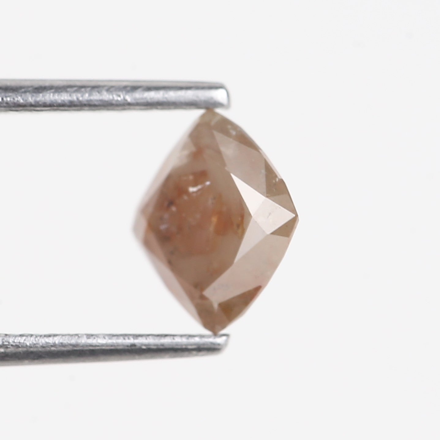 0.98 Carat Natural Cushion Peach Brown Salt And Pepper Diamond 5.93 MM