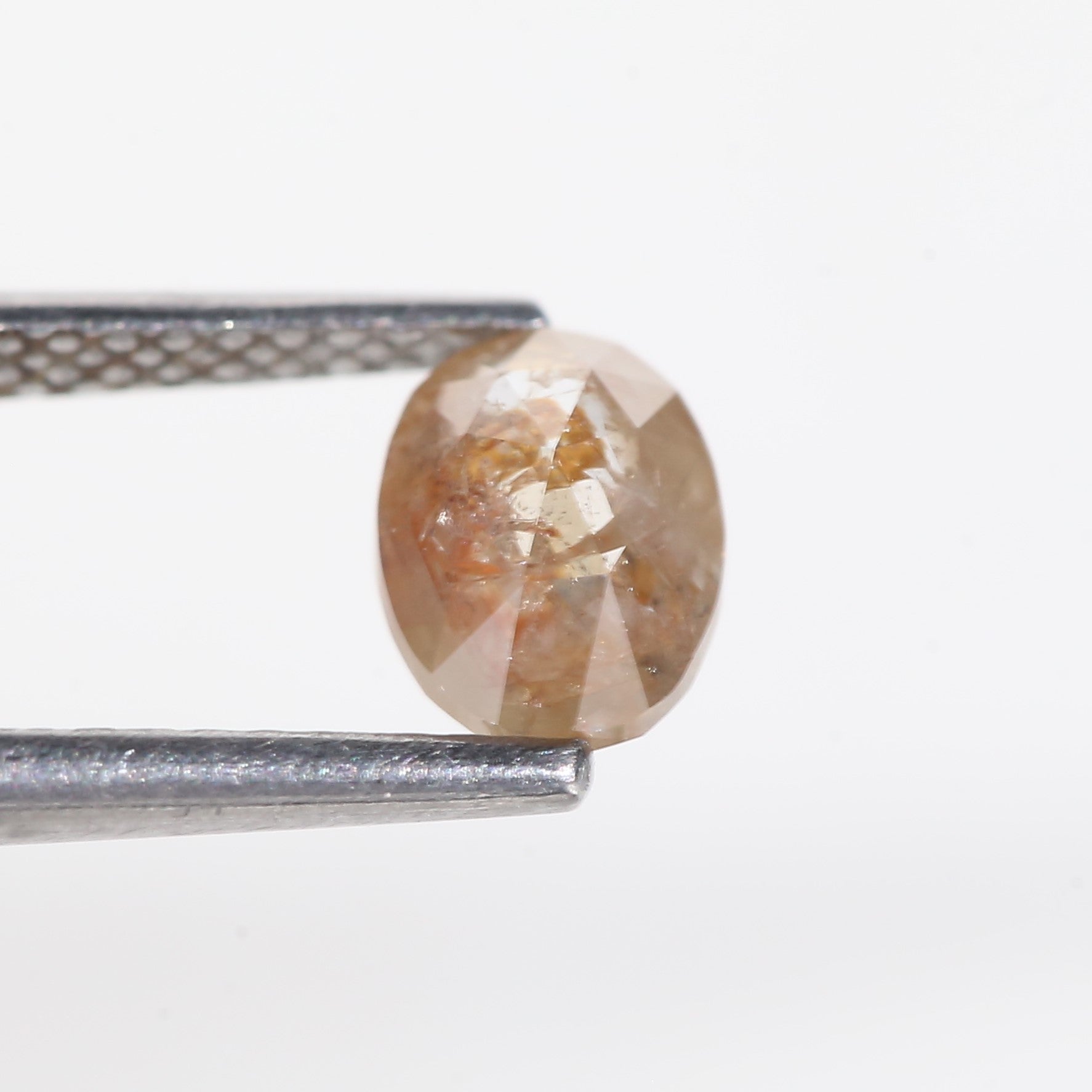 1 Carat Orange Oval Salt and Pepper Diamond 6.7 MM