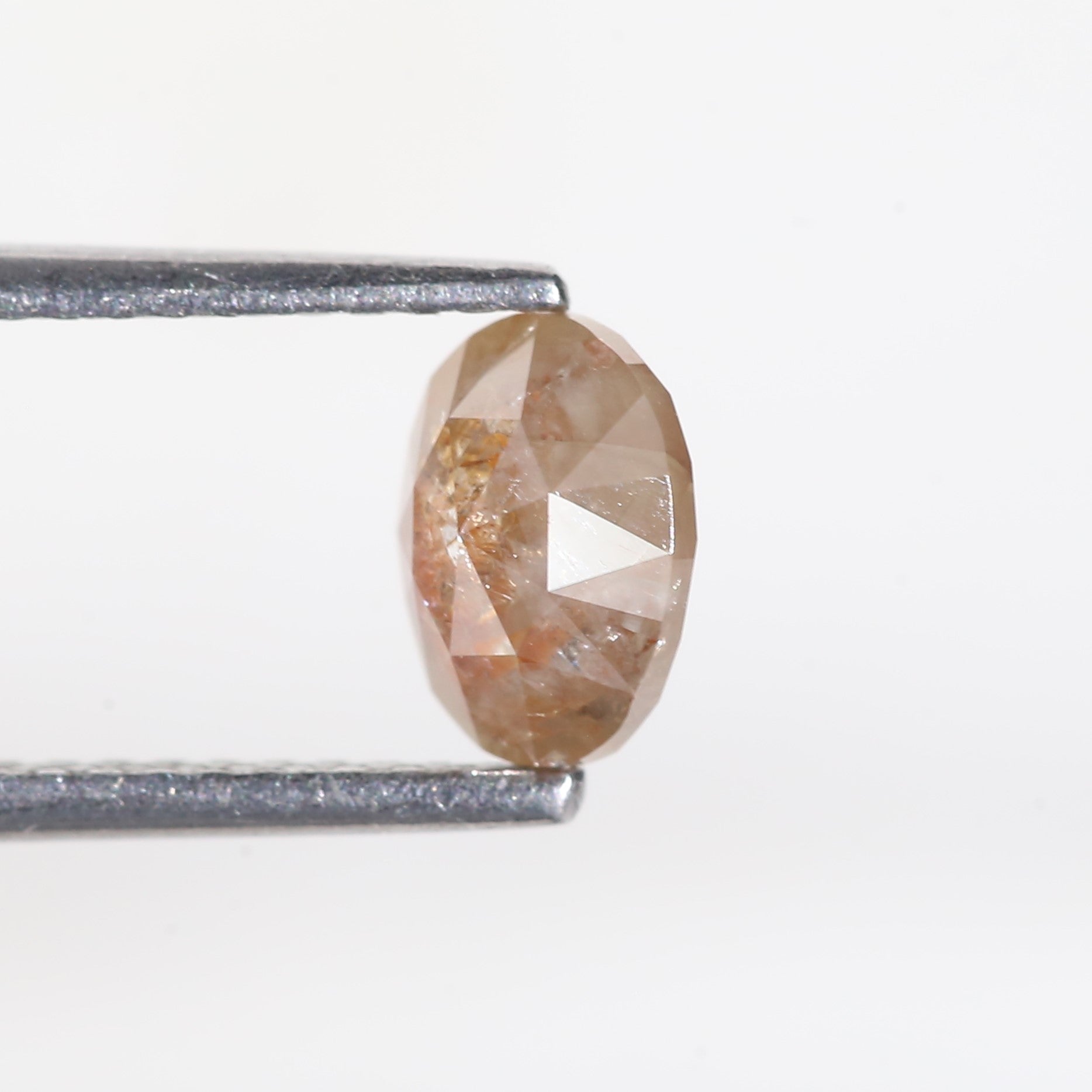 1 Carat Orange Oval Salt and Pepper Diamond 6.7 MM