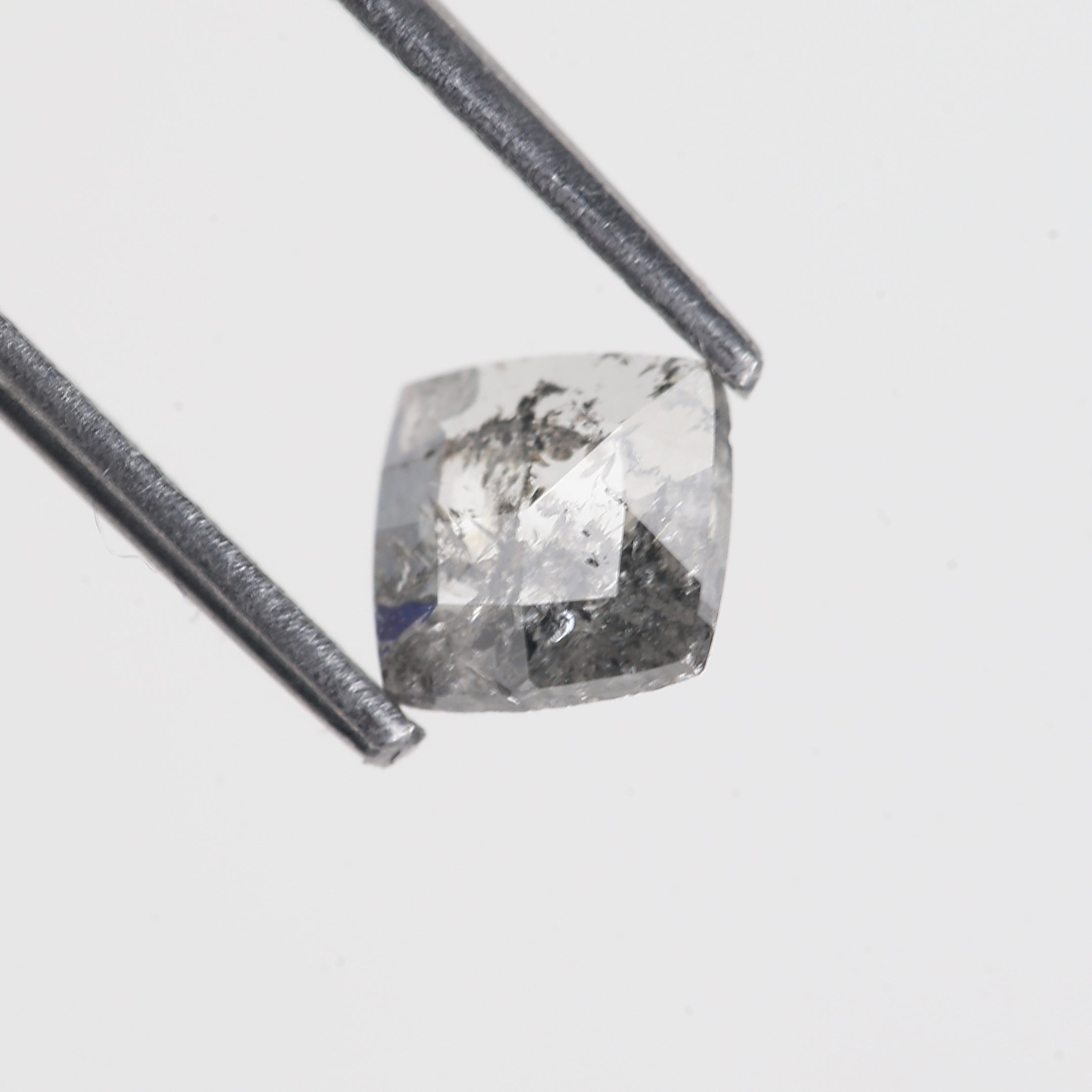 0.41 Carat Real Cushion Cut  Salt and Pepper Diamond 5.13 MM