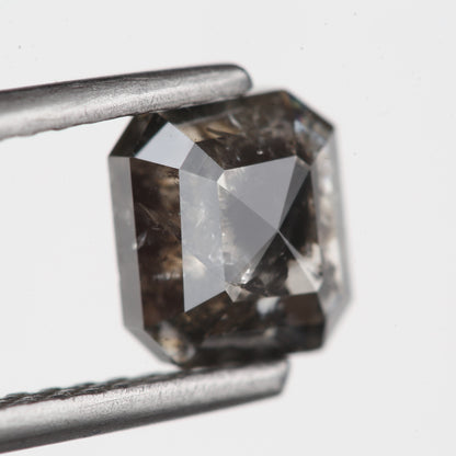 1.16 Carat 5.9 MM Fancy Brown Emerald Cut Salt and Pepper Diamond - Blackdiamond