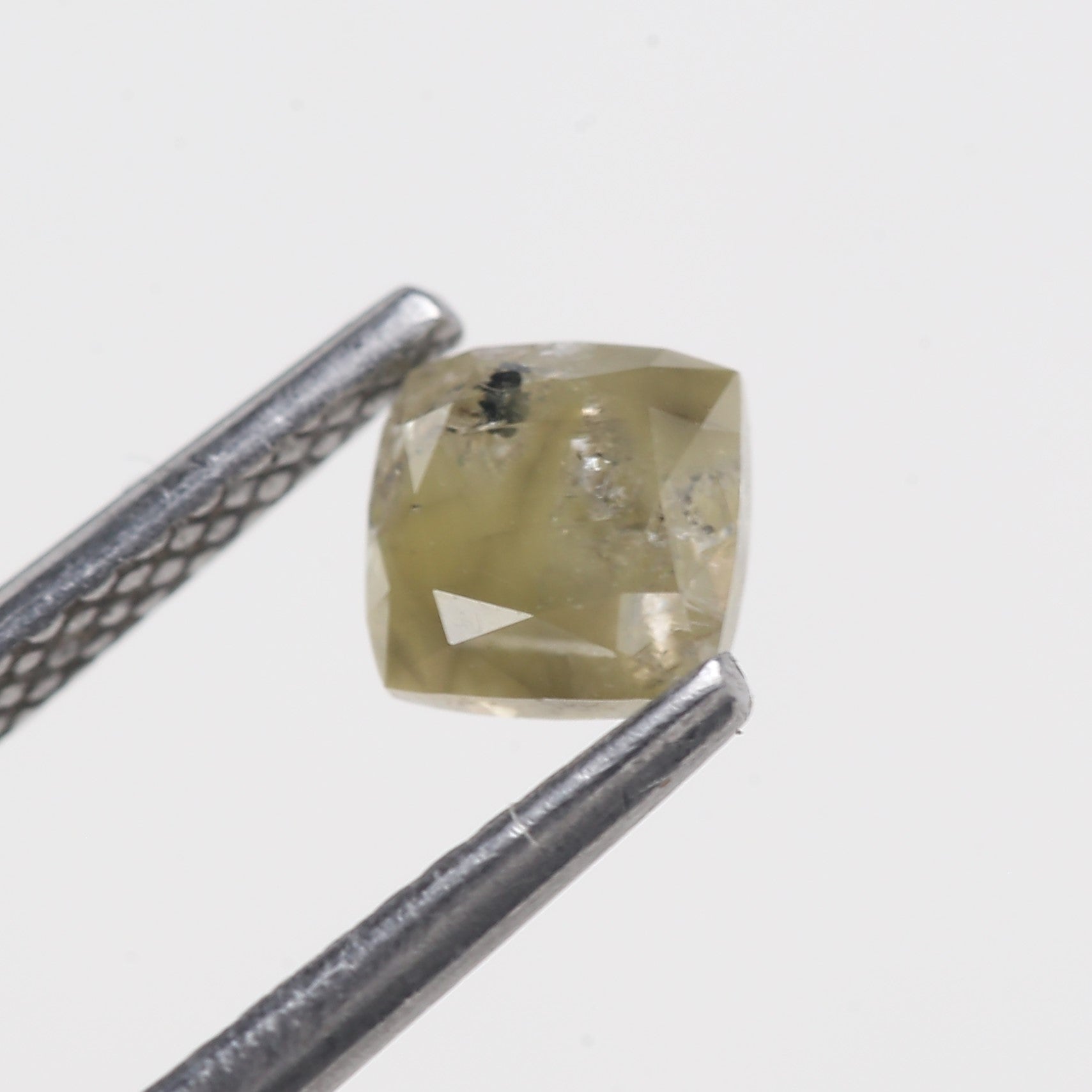 0.75 Carat Cushion Cut Natural Yellow Salt And Pepper Diamond 4.48 MM