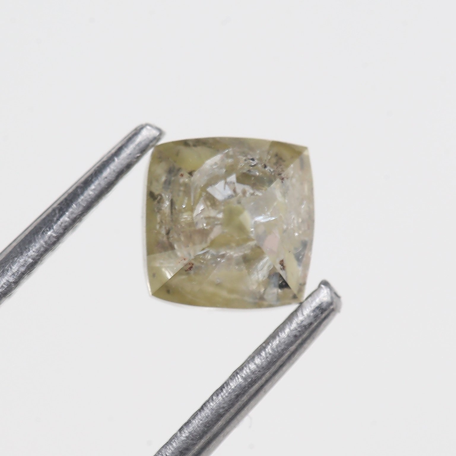 0.75 Carat Cushion Cut Natural Yellow Salt And Pepper Diamond 4.48 MM