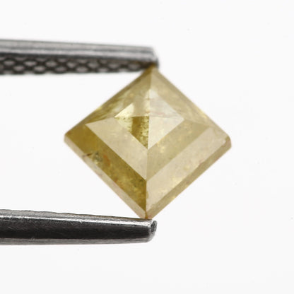 0.79 Carat 6.60 MM Natural Fancy Yellow Kite Cut Salt and Pepper Diamond - Blackdiamond