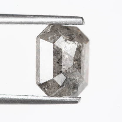 1.59 Carat 7.60 MM Fancy Gray Emerald Cut Salt and Pepper Diamond - Blackdiamond