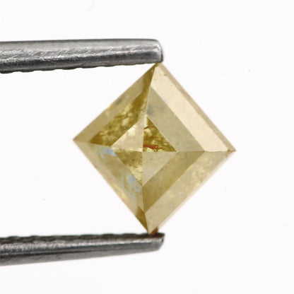 0.79 Carat 6.60 MM Natural Fancy Yellow Kite Cut Salt and Pepper Diamond - Blackdiamond