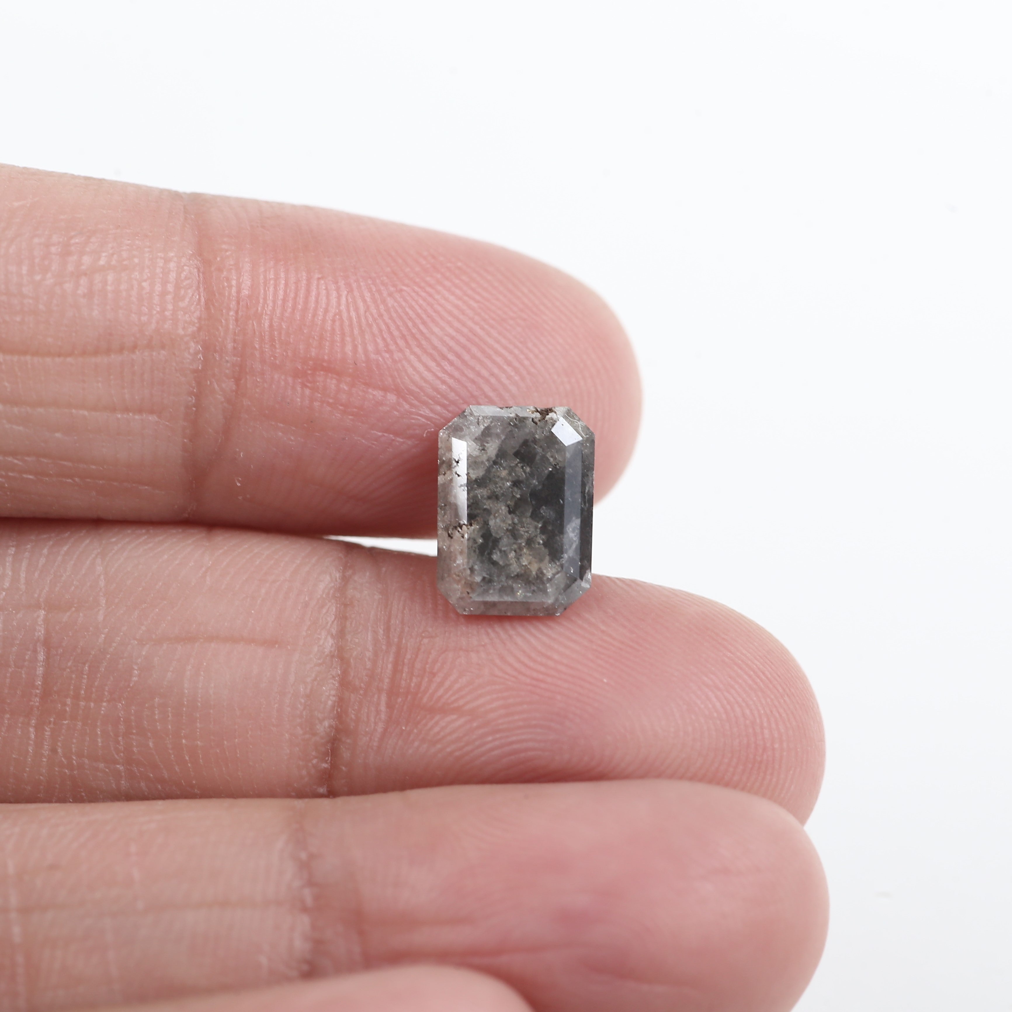 2.54 Carat Natural Black Gary Emerald Salt And Pepper Loose Diamond