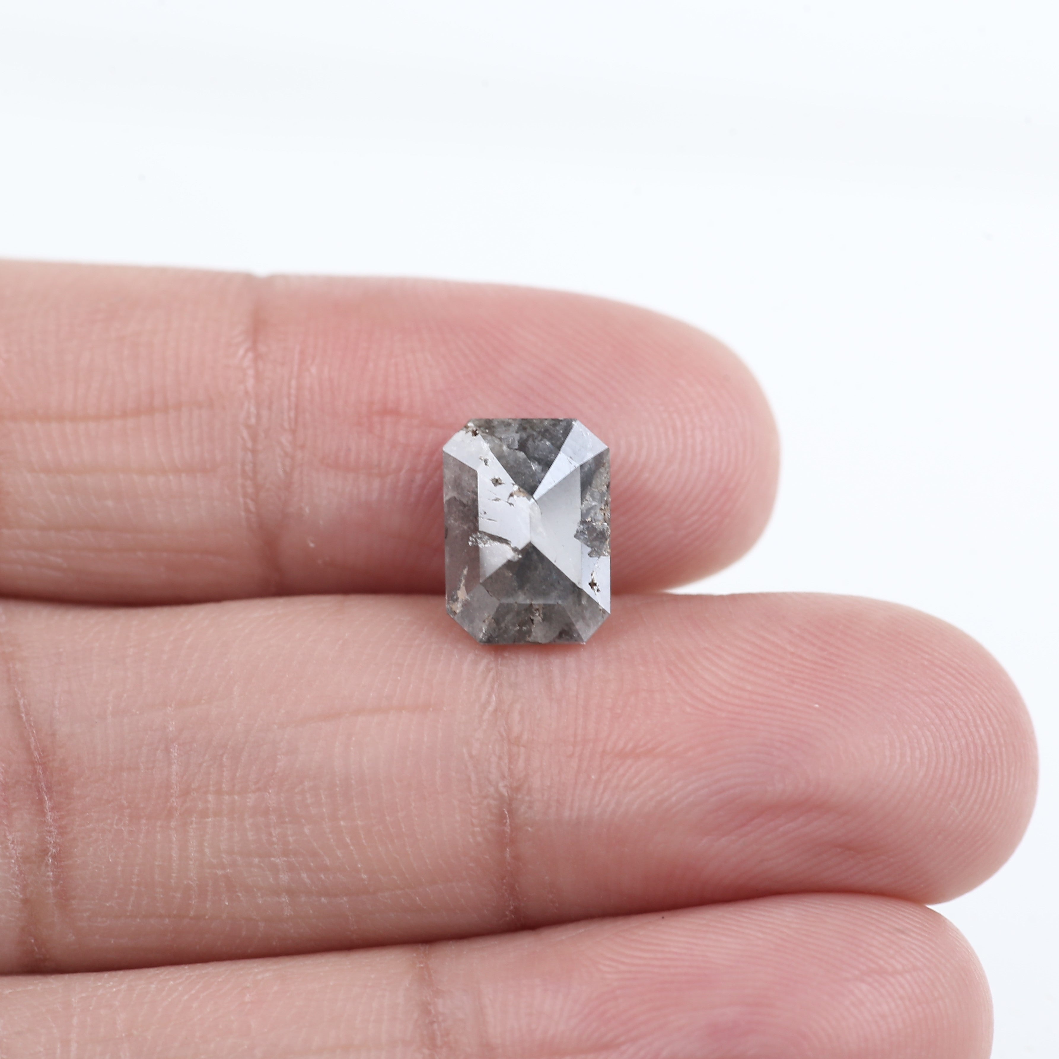 2.54 Carat Natural Black Gary Emerald Salt And Pepper Loose Diamond