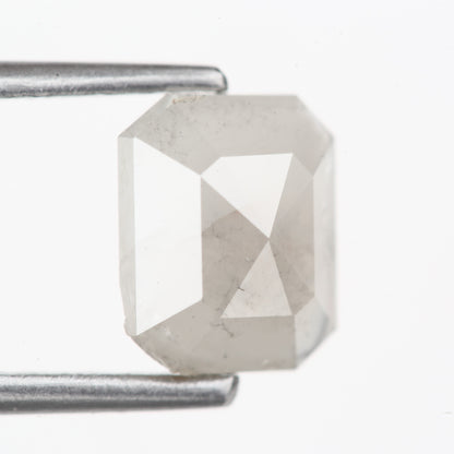 1.11 Carat 7.1 MM Fancy Gray Emerald Cut Salt and Pepper Diamond - Blackdiamond