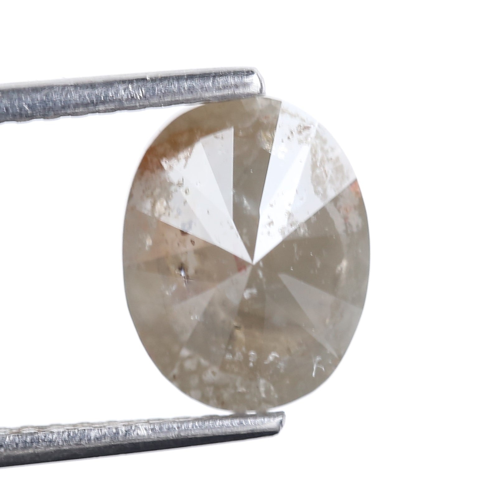 2.98 Carat Natural Smoky Gray Oval Cut Salt Pepper Diamond 9.15 MM