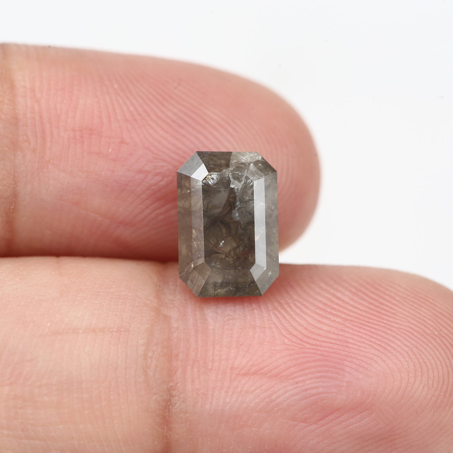 2.89 Carat 9.70 MM Fancy Gray Emerald Cut Salt and Pepper Diamond - Blackdiamond