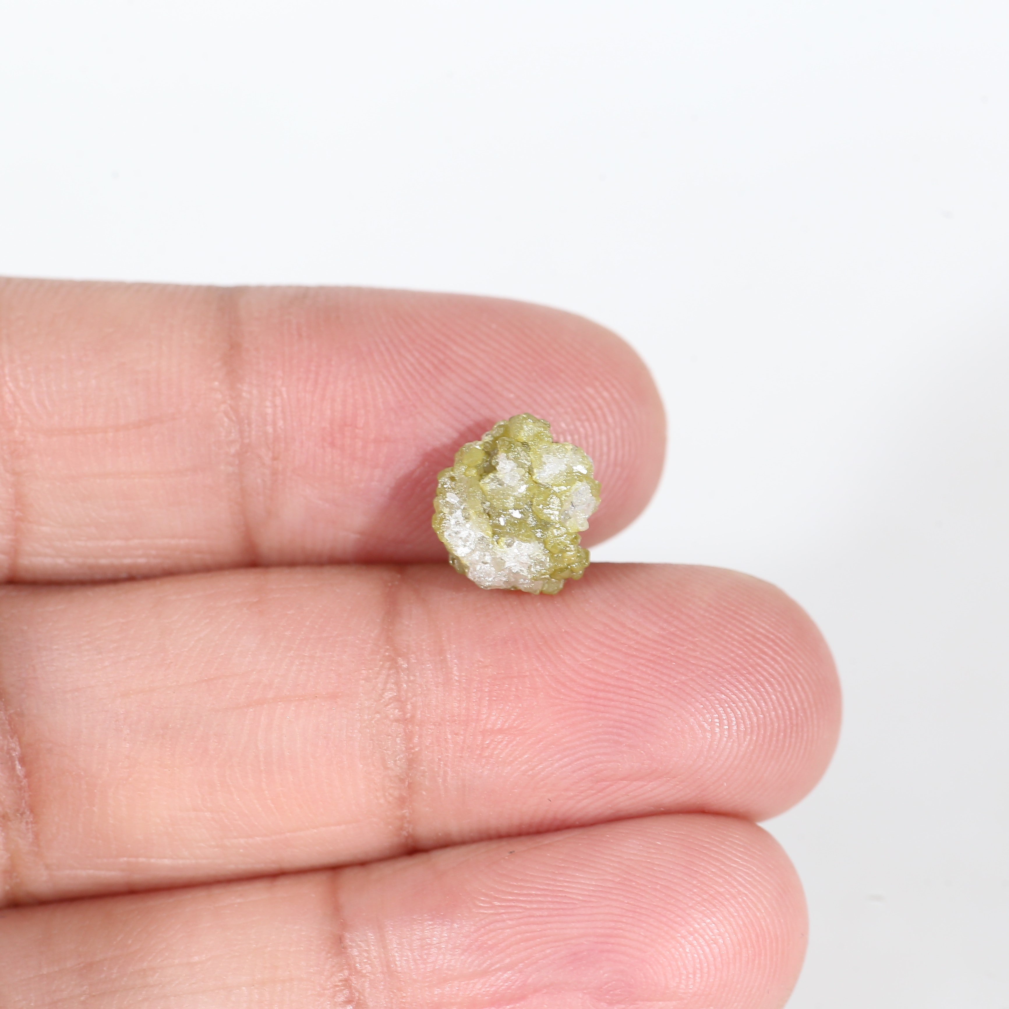 3.3 Carat Natural Yellow White Rough Uncut Diamond 9.4 MM