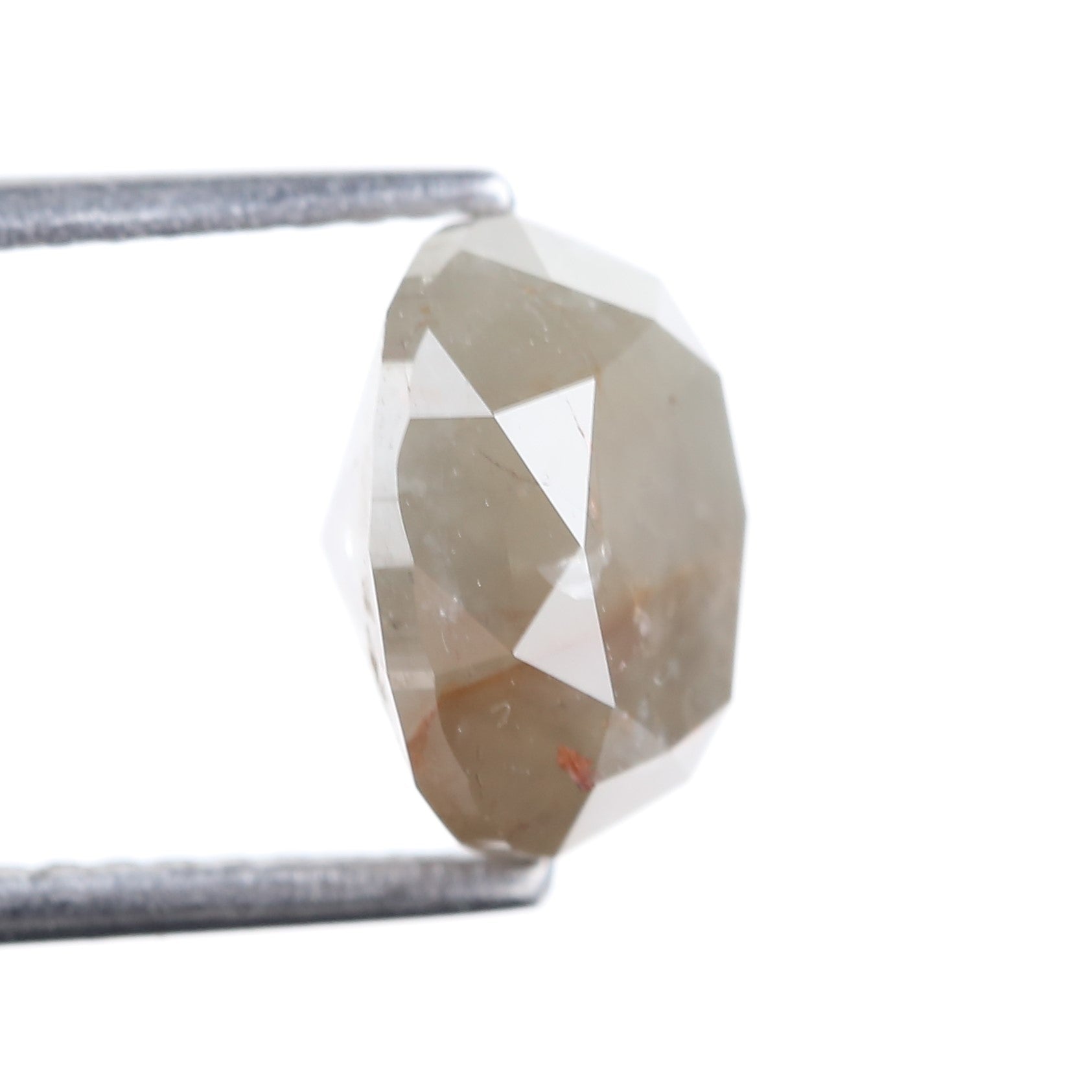 2.98 Carat Natural Smoky Gray Oval Cut Salt Pepper Diamond 9.15 MM