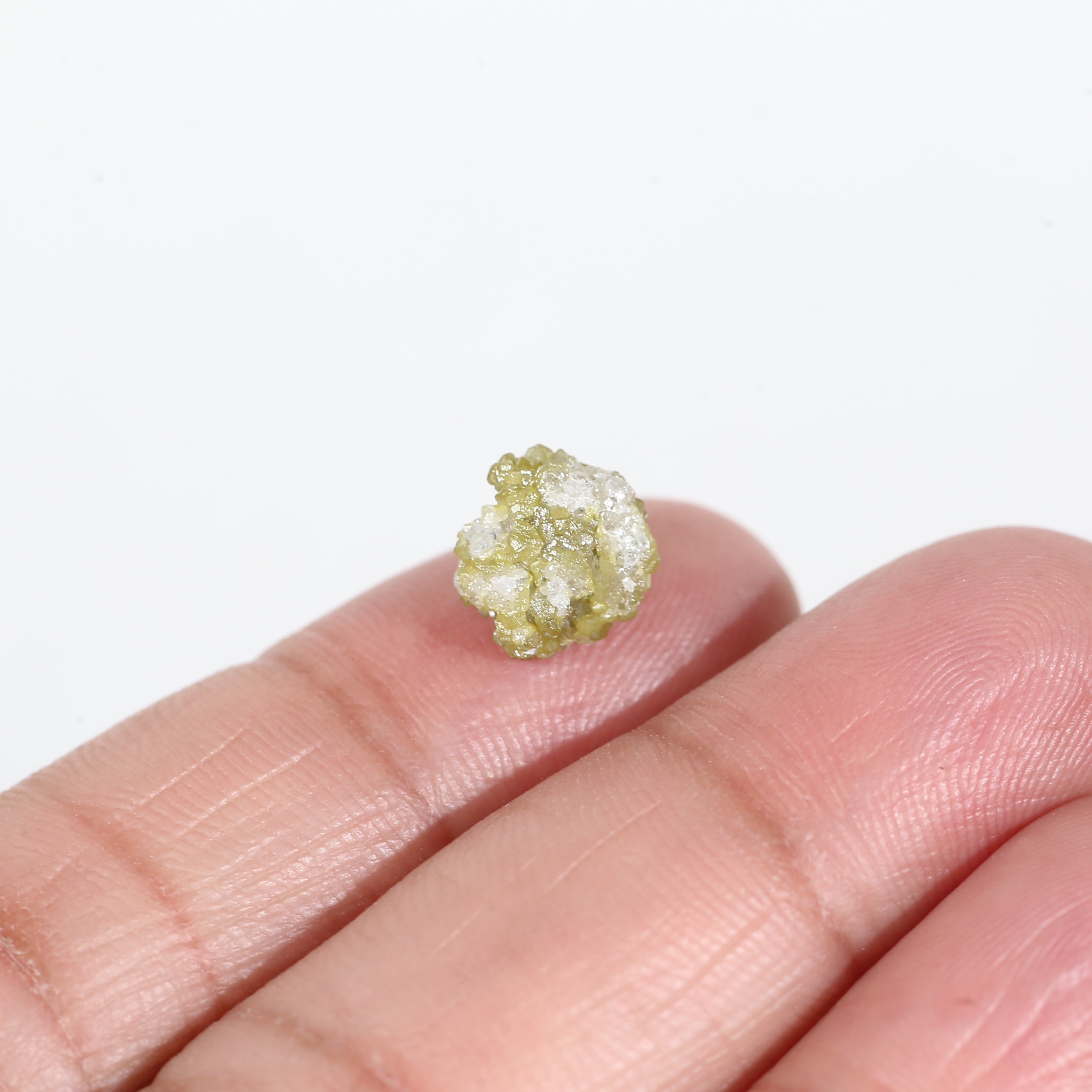 3.3 Carat Natural Yellow White Rough Uncut Diamond 9.4 MM