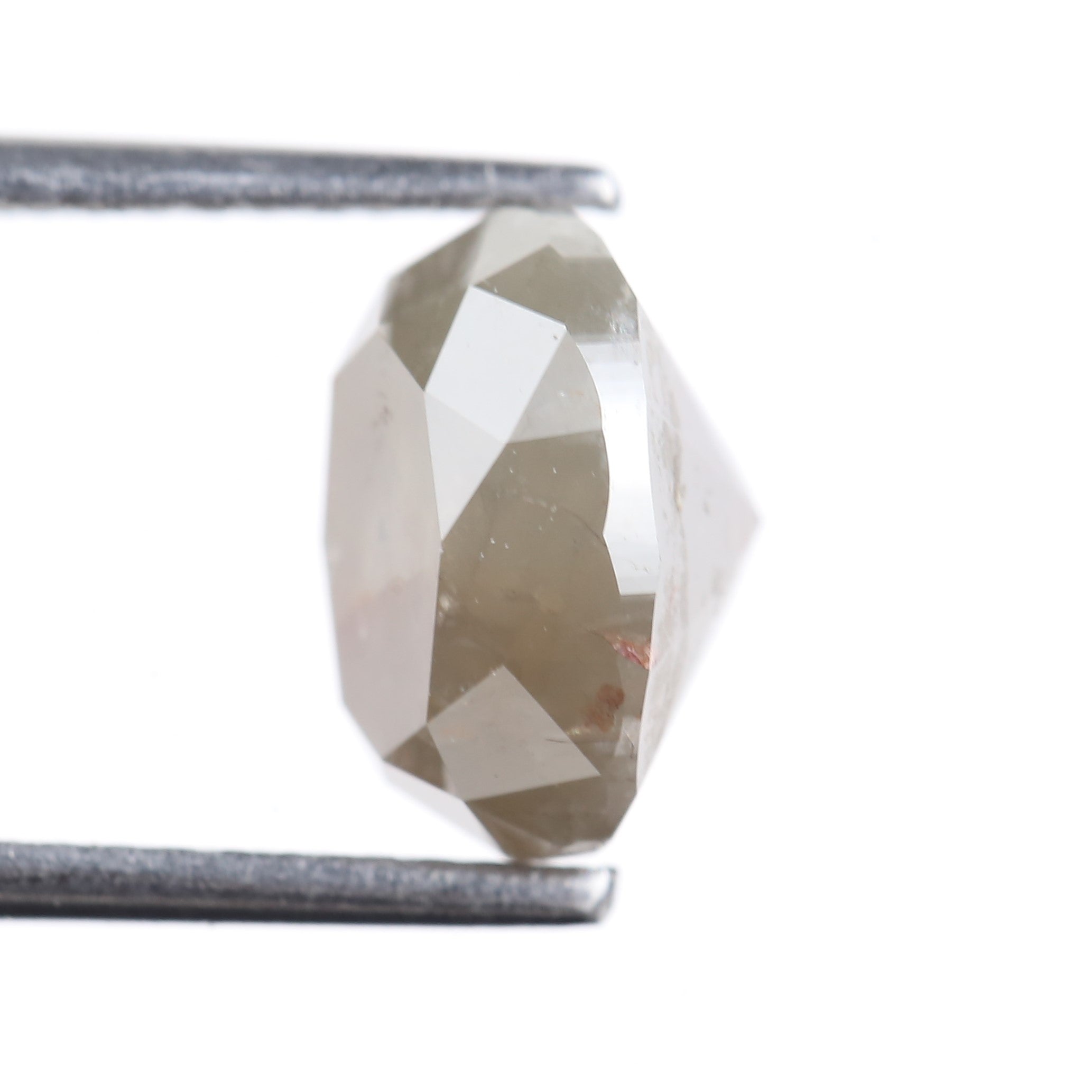 2.98 Carat Natural Smoky Gray Oval Cut Salt Pepper Diamond 9.15 MM