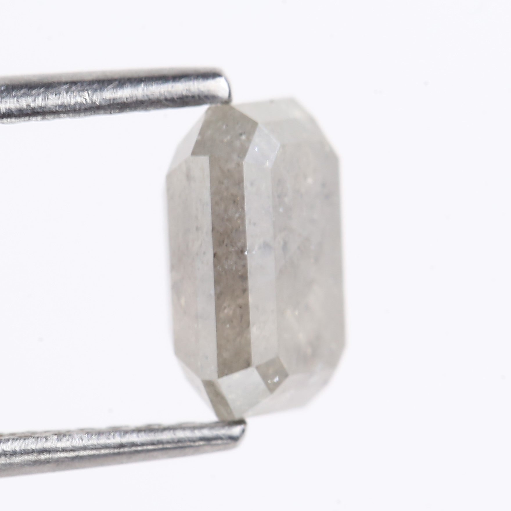 1.49 Carat Natural Gray Emerald Cut Salt And Pepper Diamond 7.31 MM