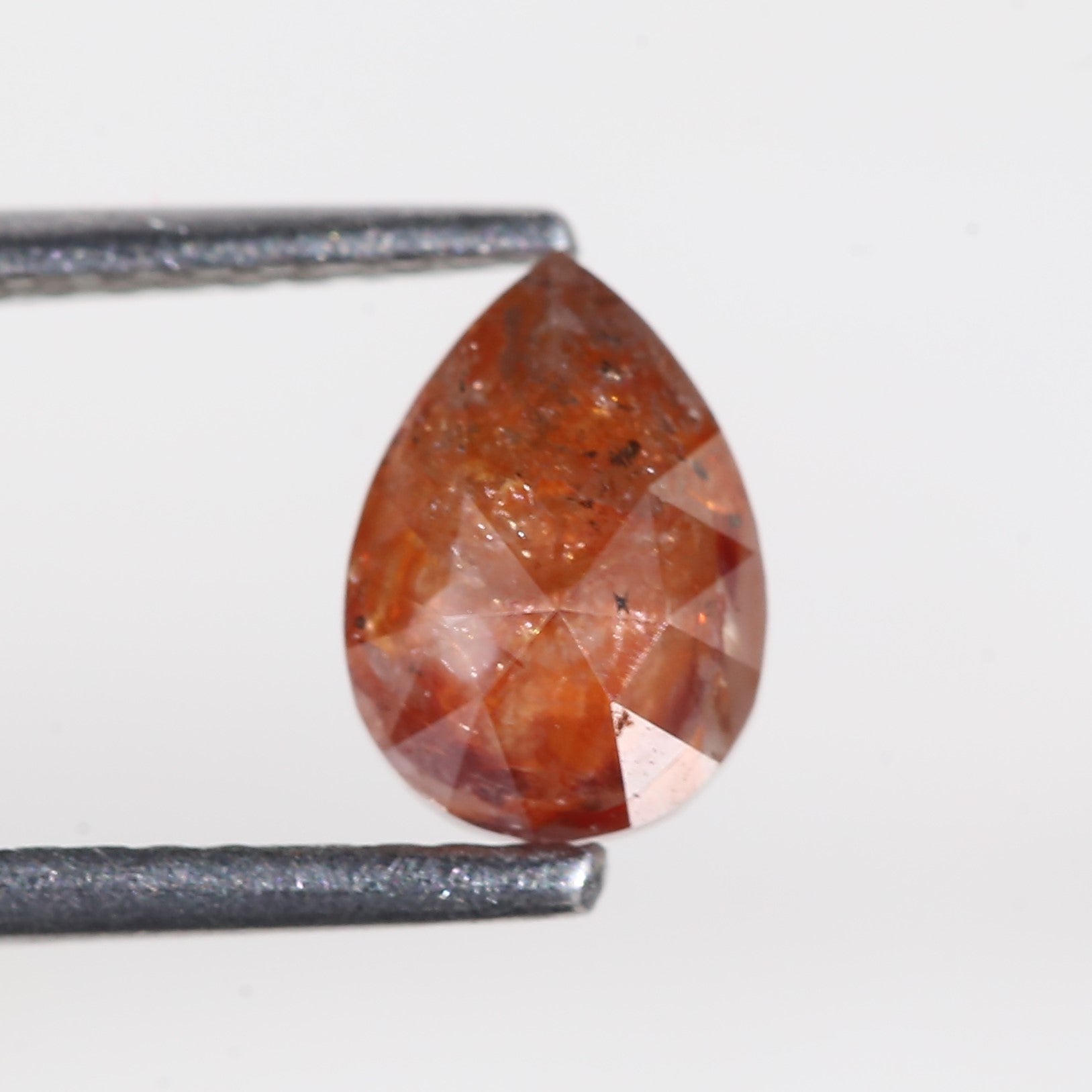 1 Carat Salt and Pepper Pear Red Diamond 7.44 MM