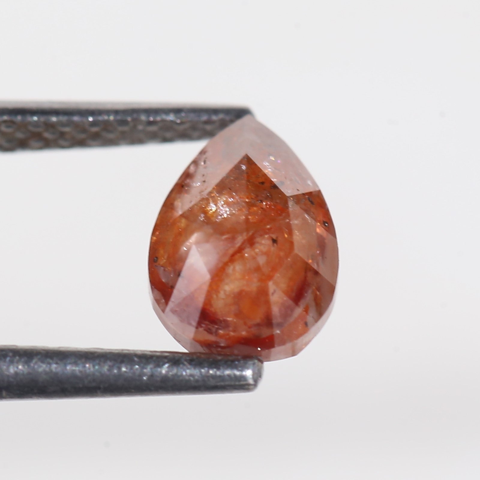 1 Carat Salt and Pepper Pear Red Diamond 7.44 MM