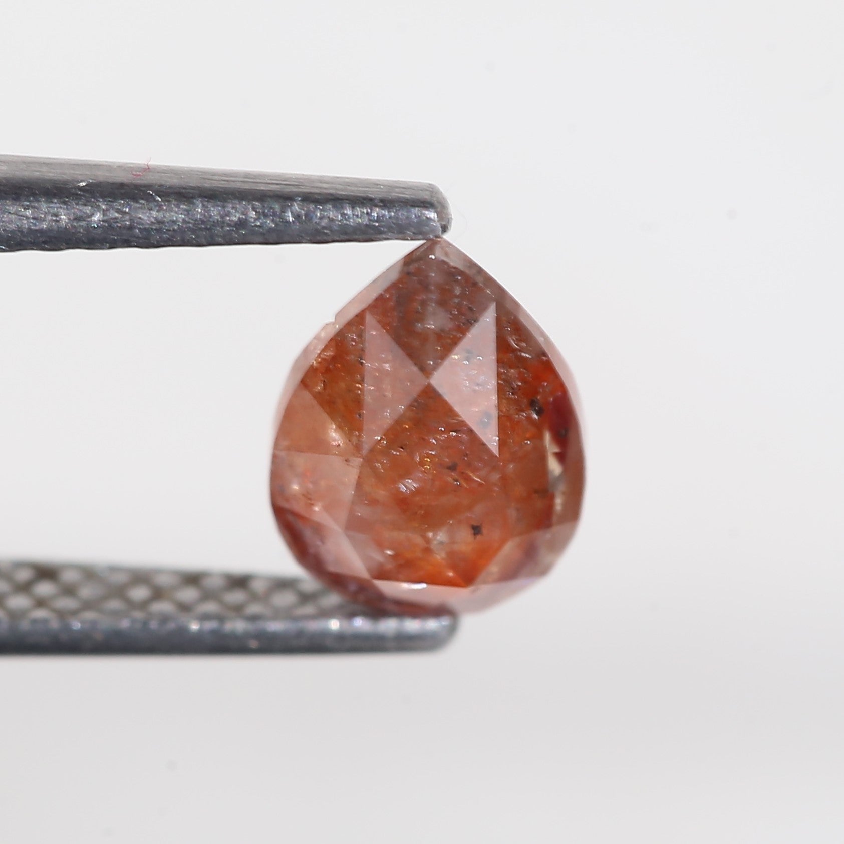 1 Carat Salt and Pepper Pear Red Diamond 7.44 MM
